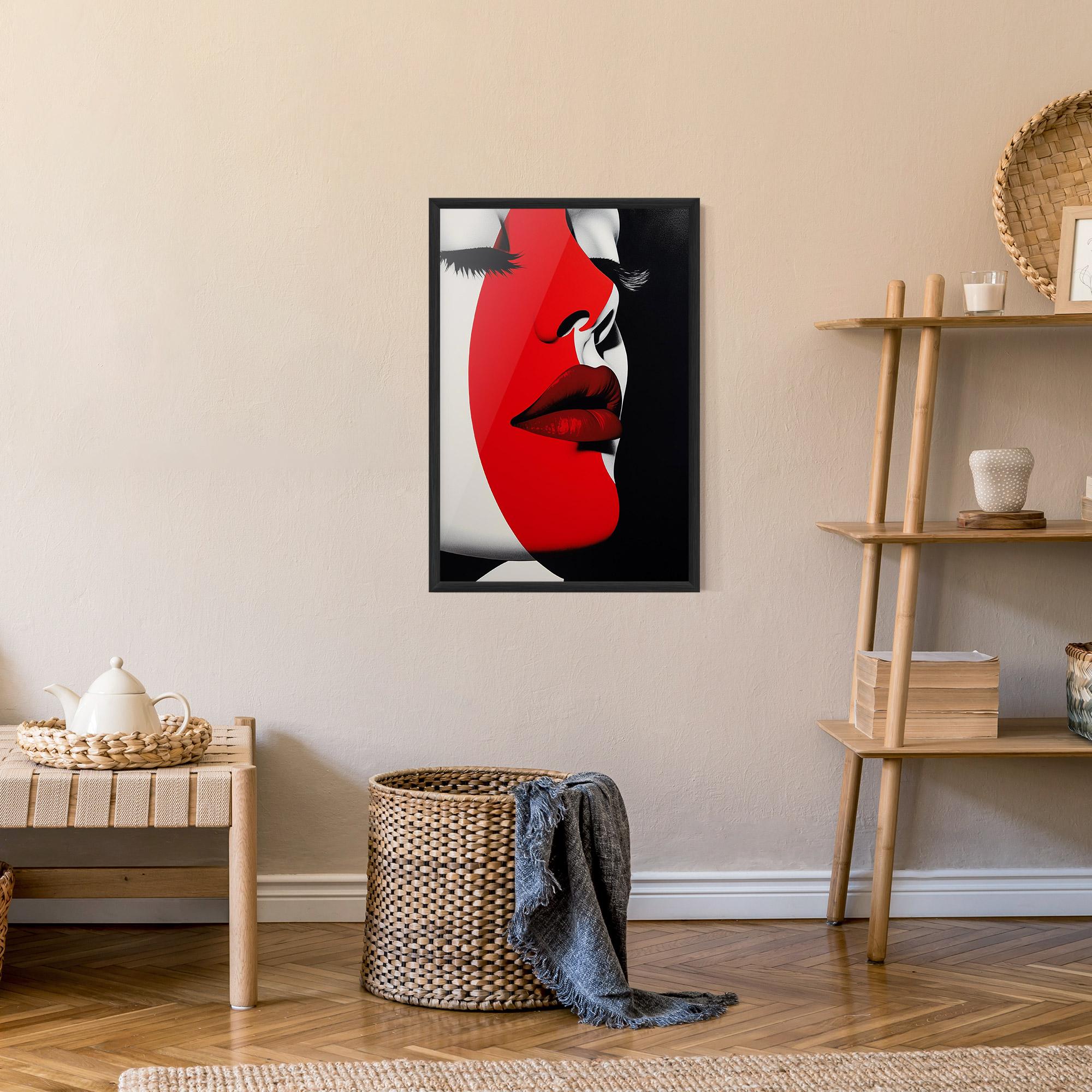 Gerahmte Poster Dark Red Lips mockup 9