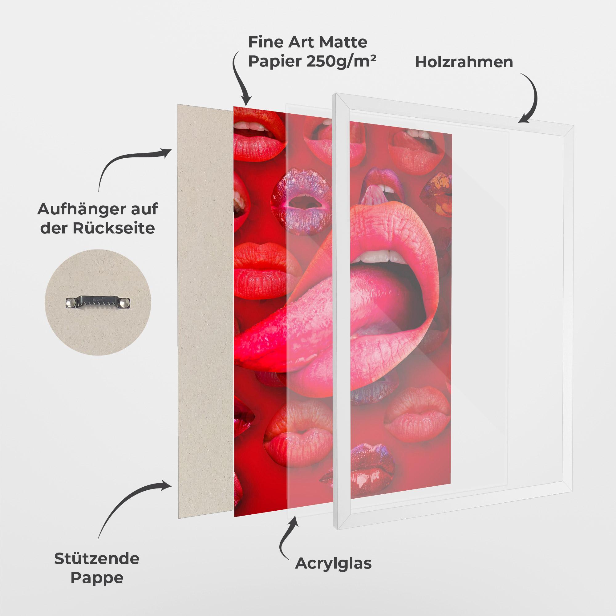 Gerahmte Poster Big Tongue Collage mockup 1