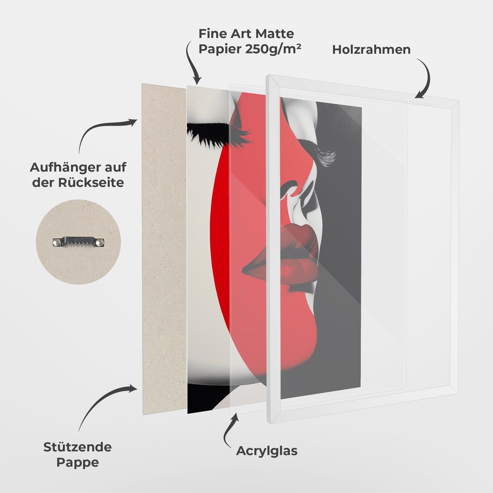 Gerahmte Poster Dark Red Lips mockup 1