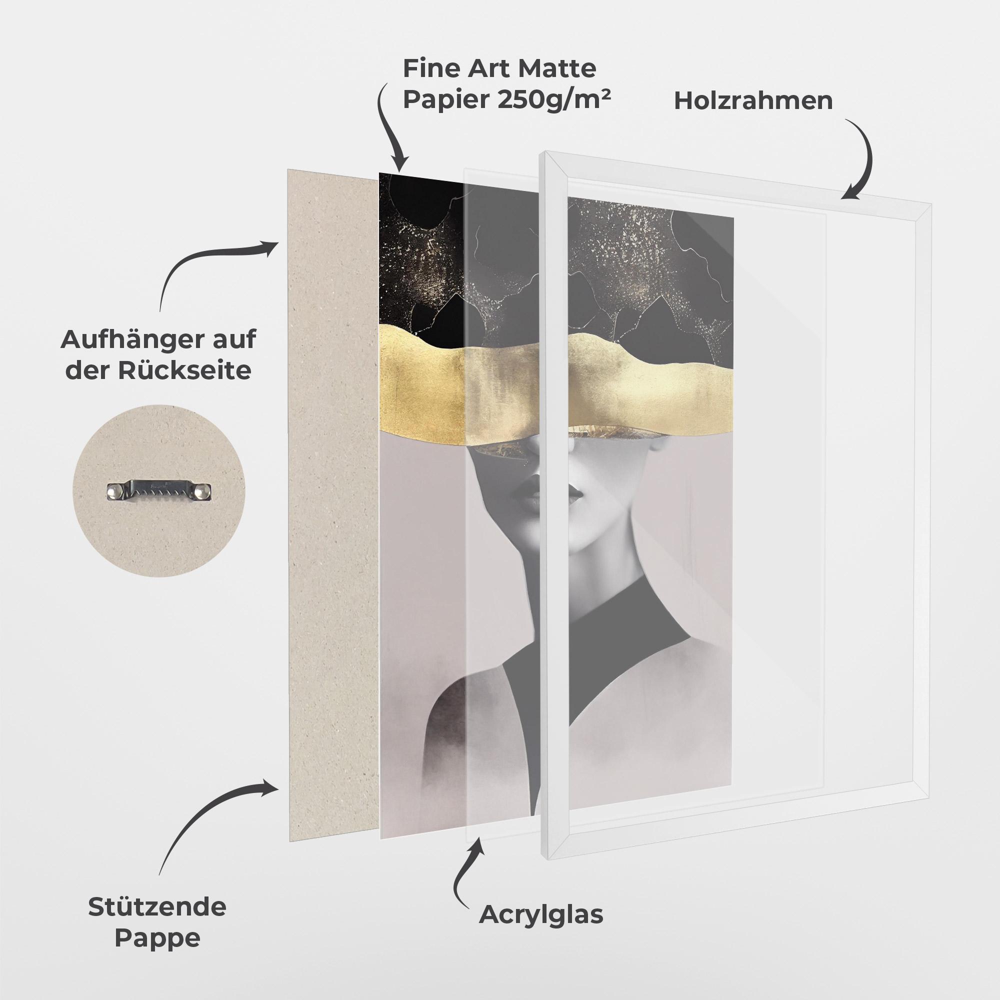 Gerahmte Poster Grey Lips mockup 1