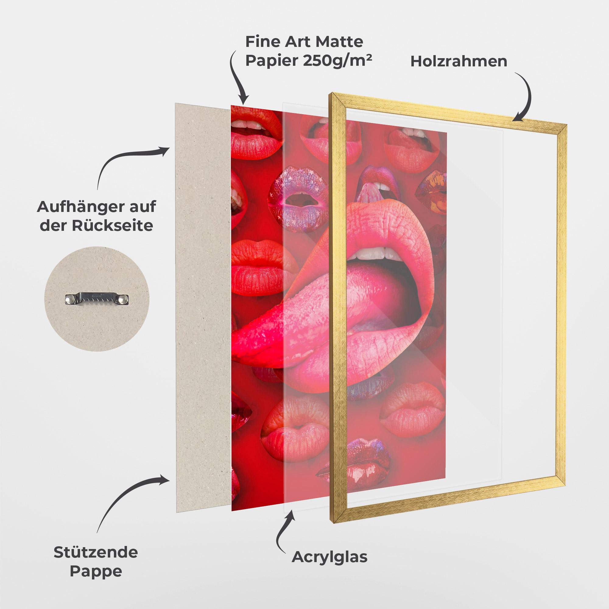 Gerahmte Poster Big Tongue Collage mockup 1