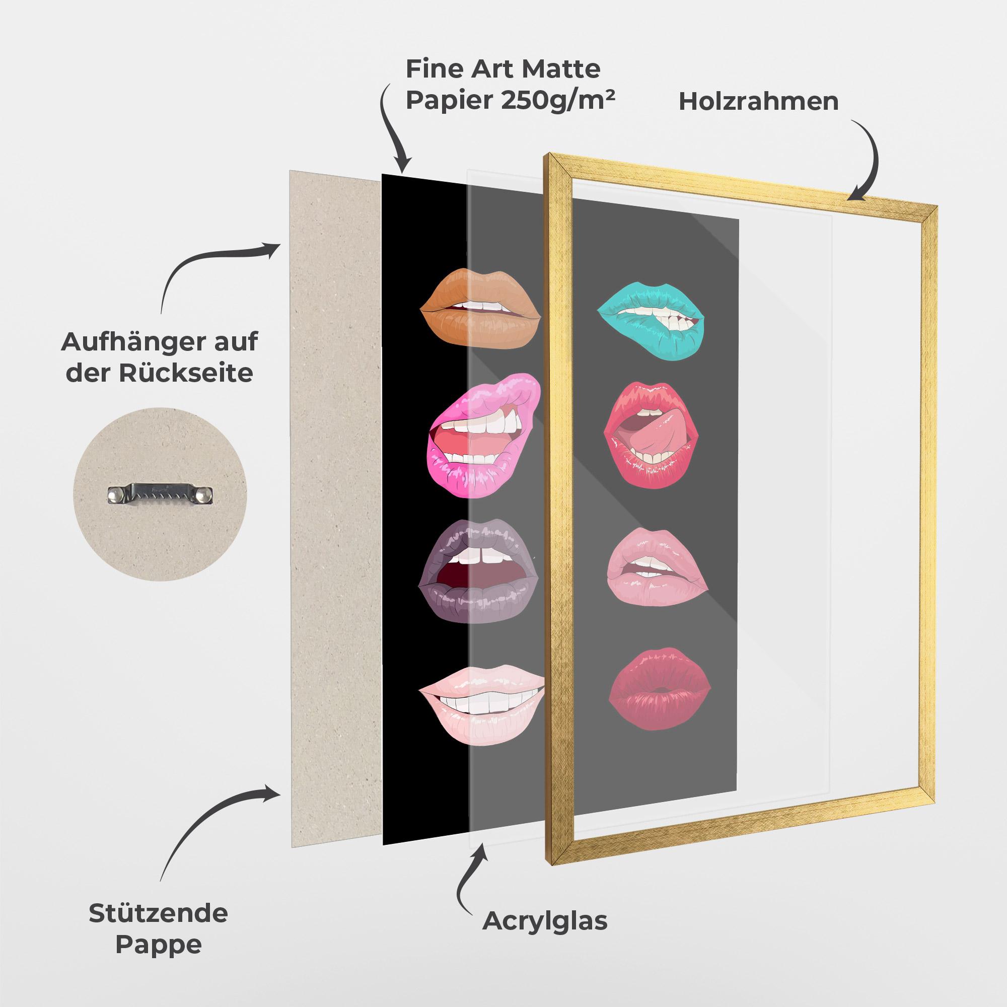Gerahmte Poster Colorful Lips mockup 1
