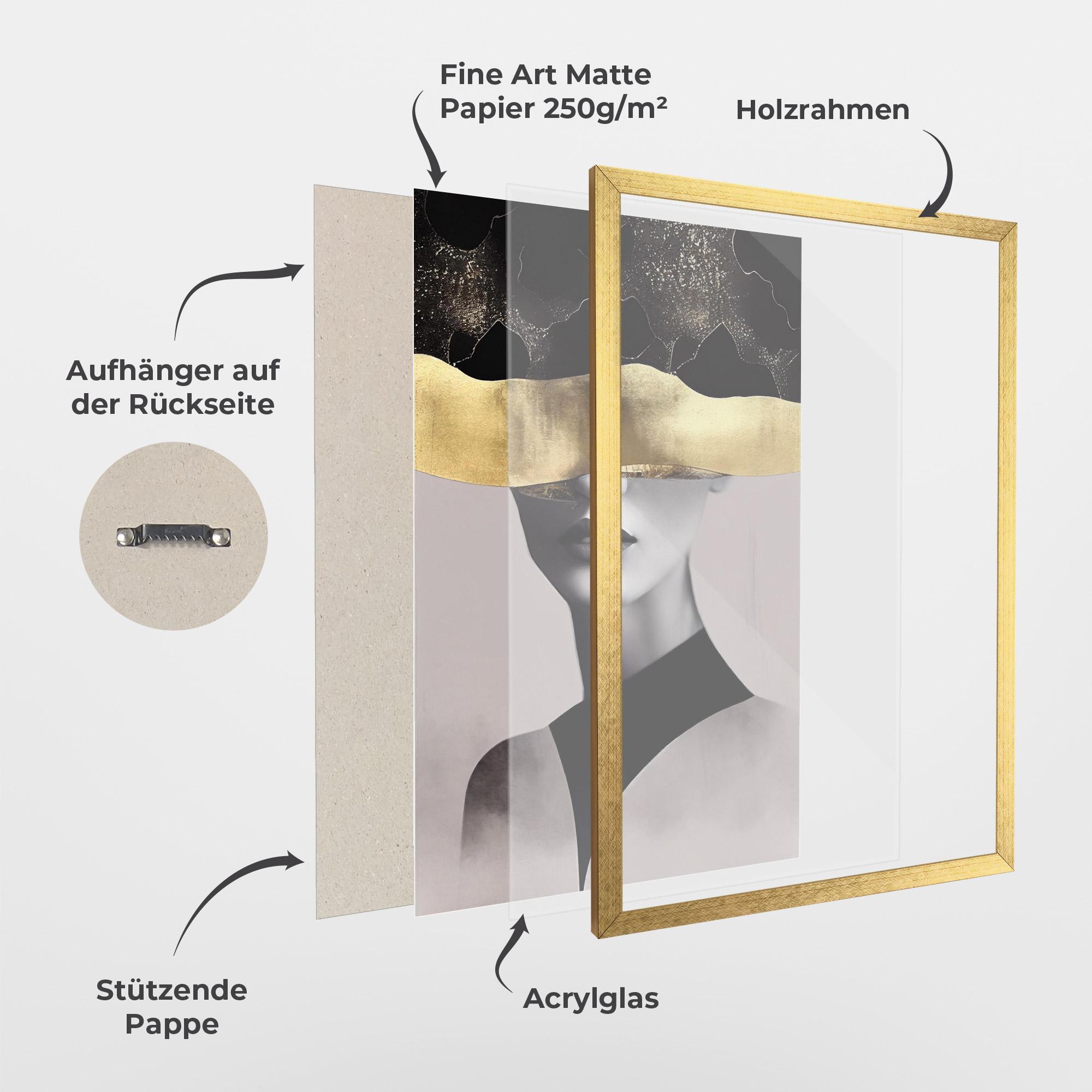 Gerahmte Poster Grey Lips mockup 1