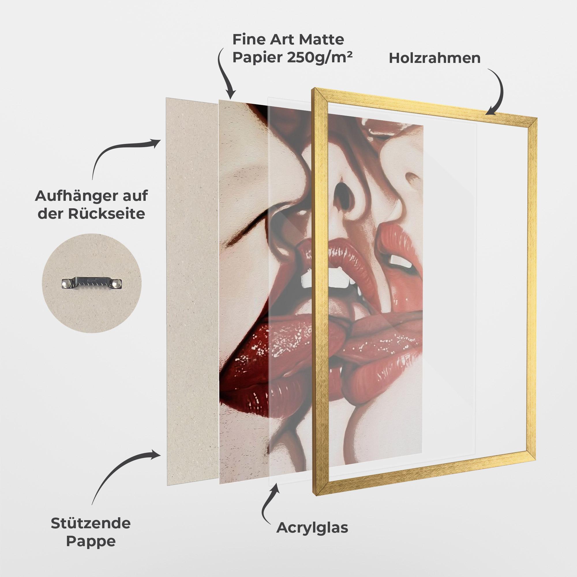 Gerahmte Poster Tree Red Lips mockup 1