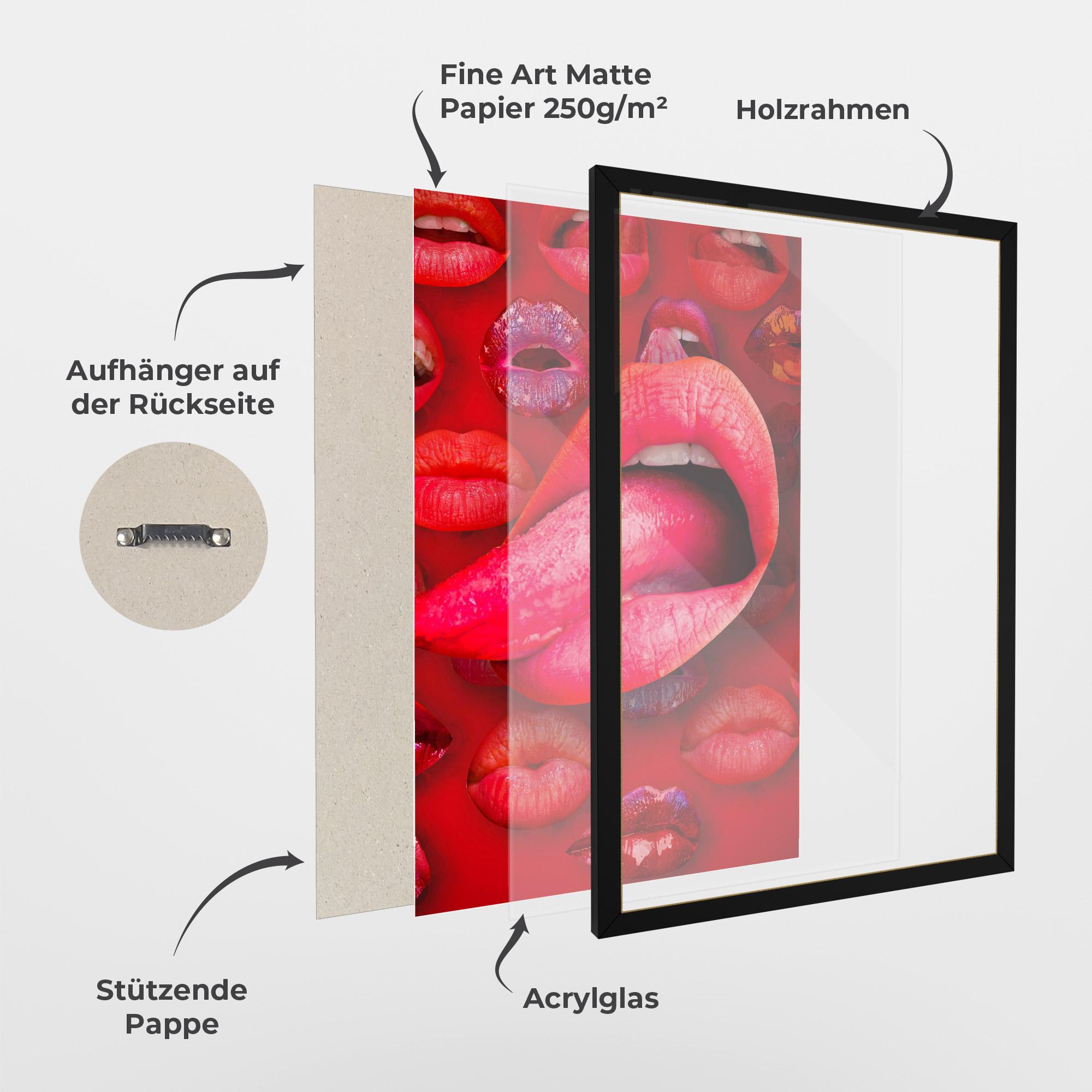 Gerahmte Poster Big Tongue Collage mockup 1