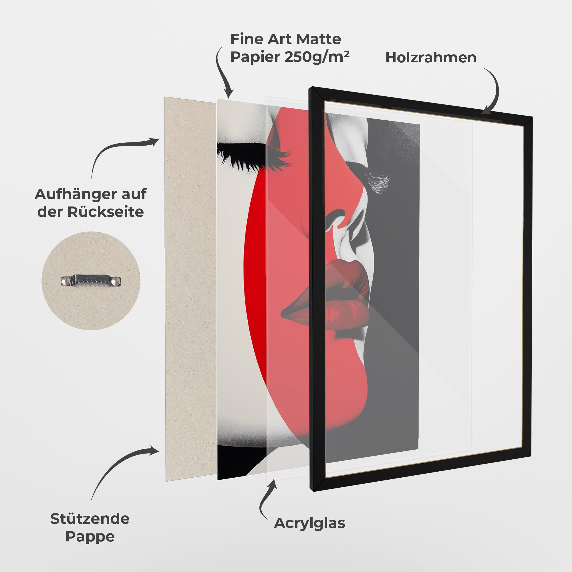 Gerahmte Poster Dark Red Lips mockup 1