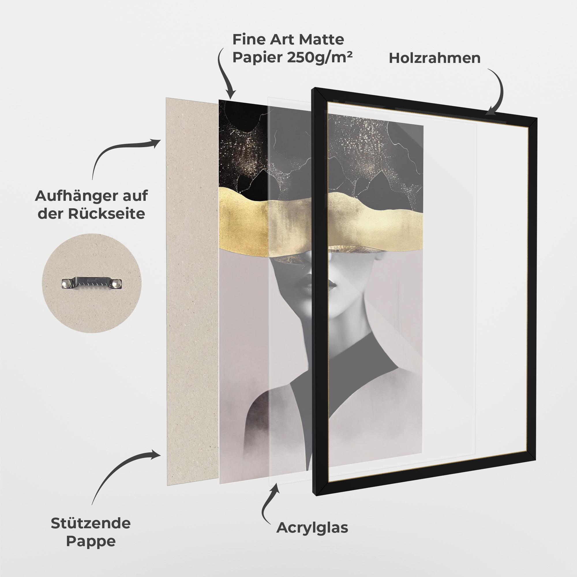 Gerahmte Poster Grey Lips mockup 1