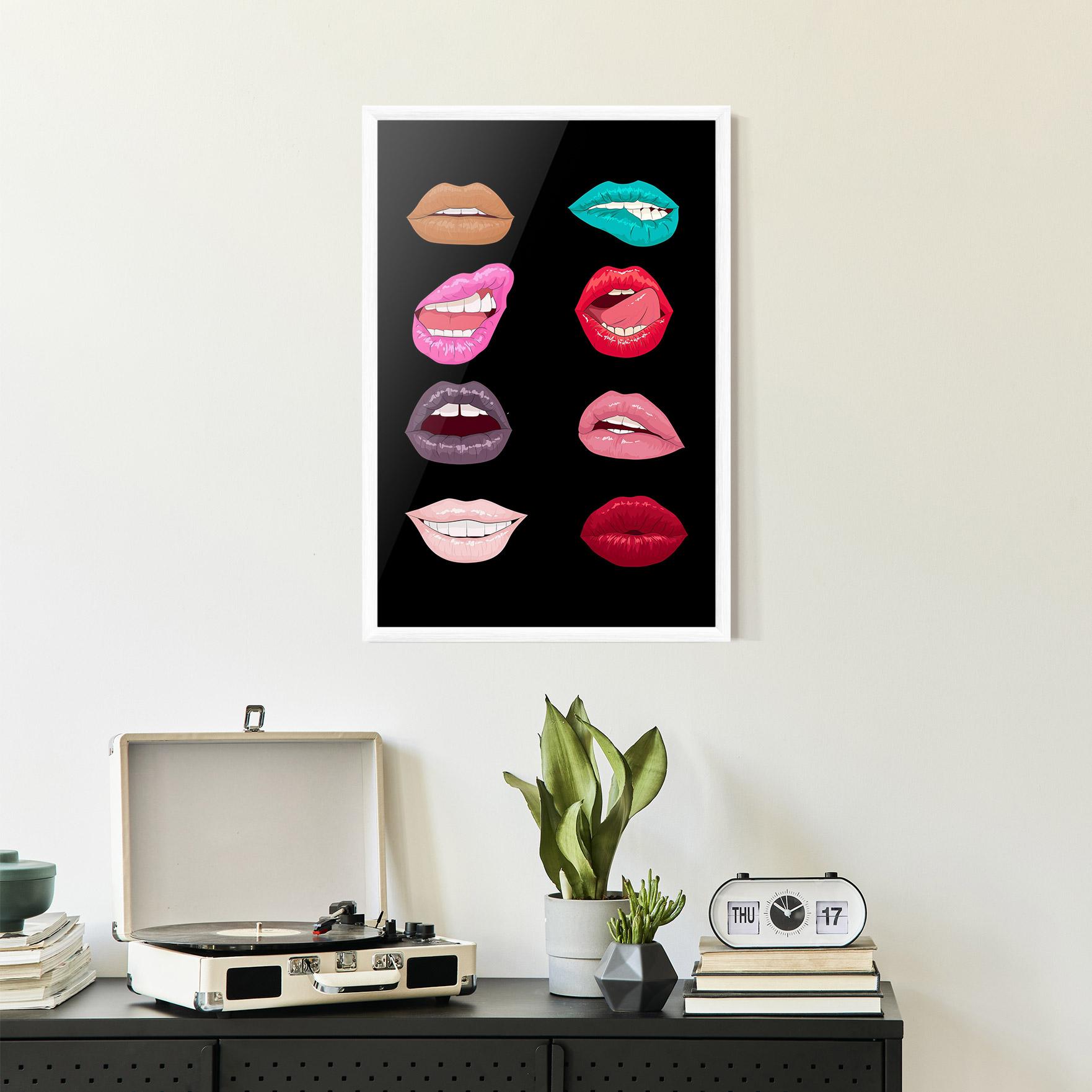 Gerahmte Poster Colorful Lips mockup 2
