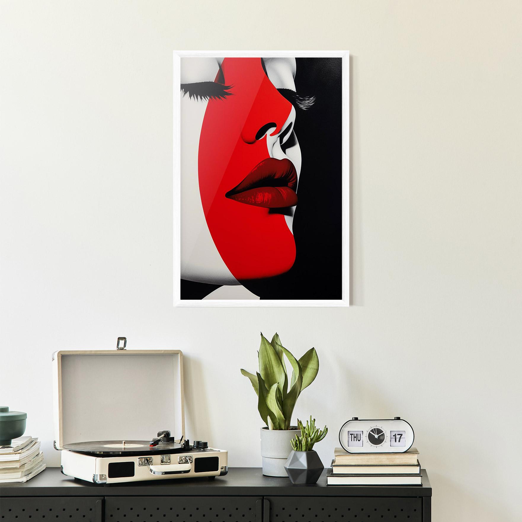 Gerahmte Poster Dark Red Lips mockup 2