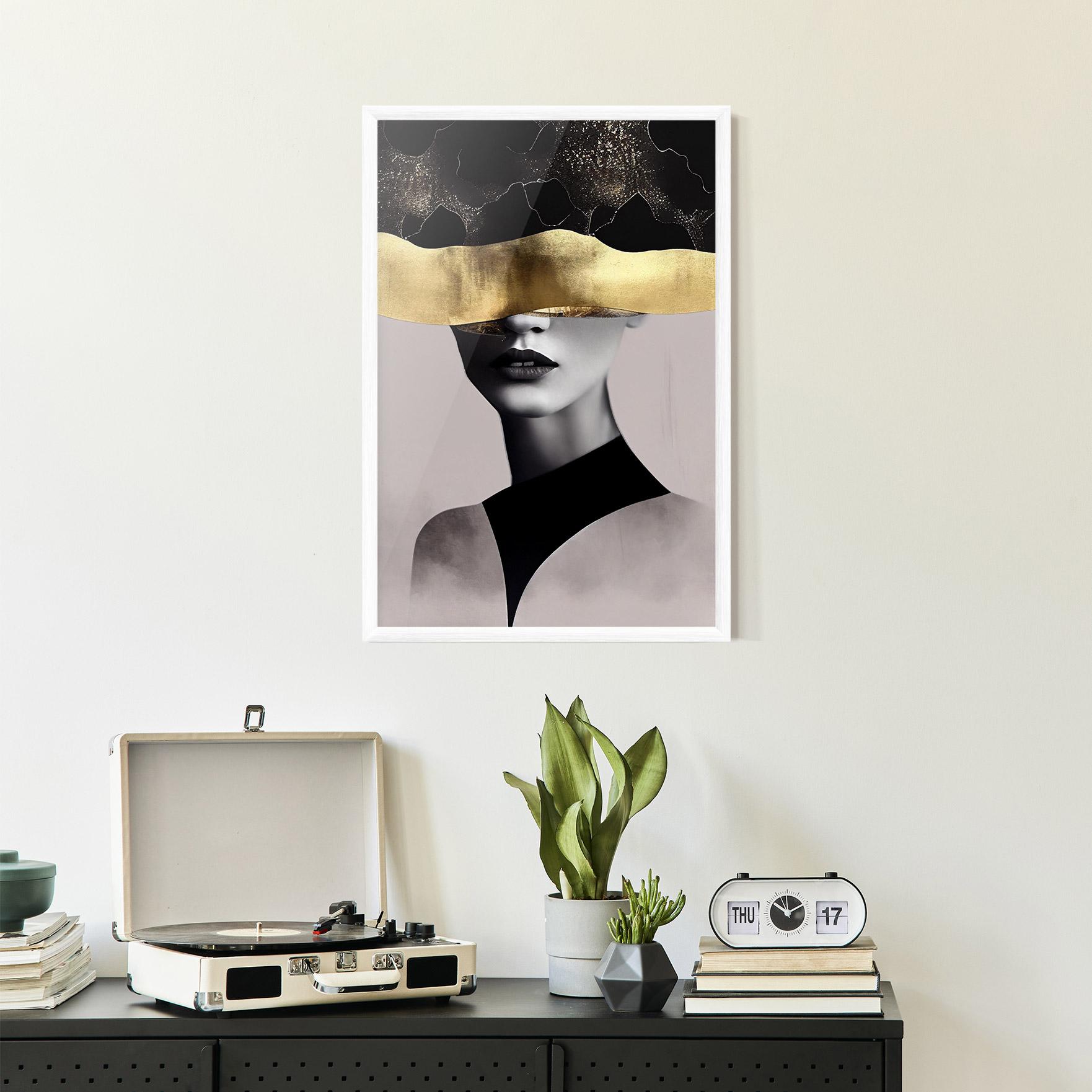 Gerahmte Poster Grey Lips mockup 2
