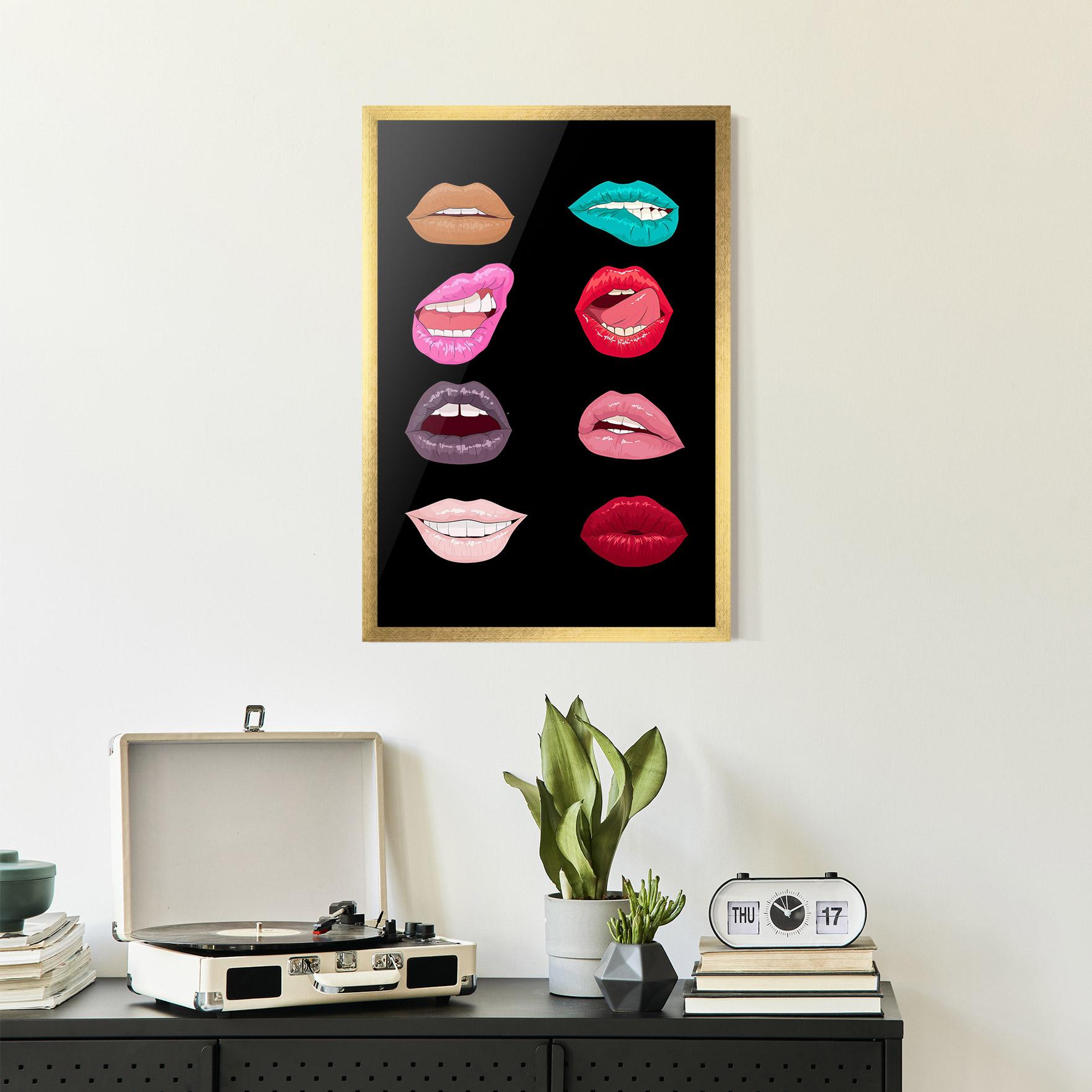 Gerahmte Poster Colorful Lips mockup 2