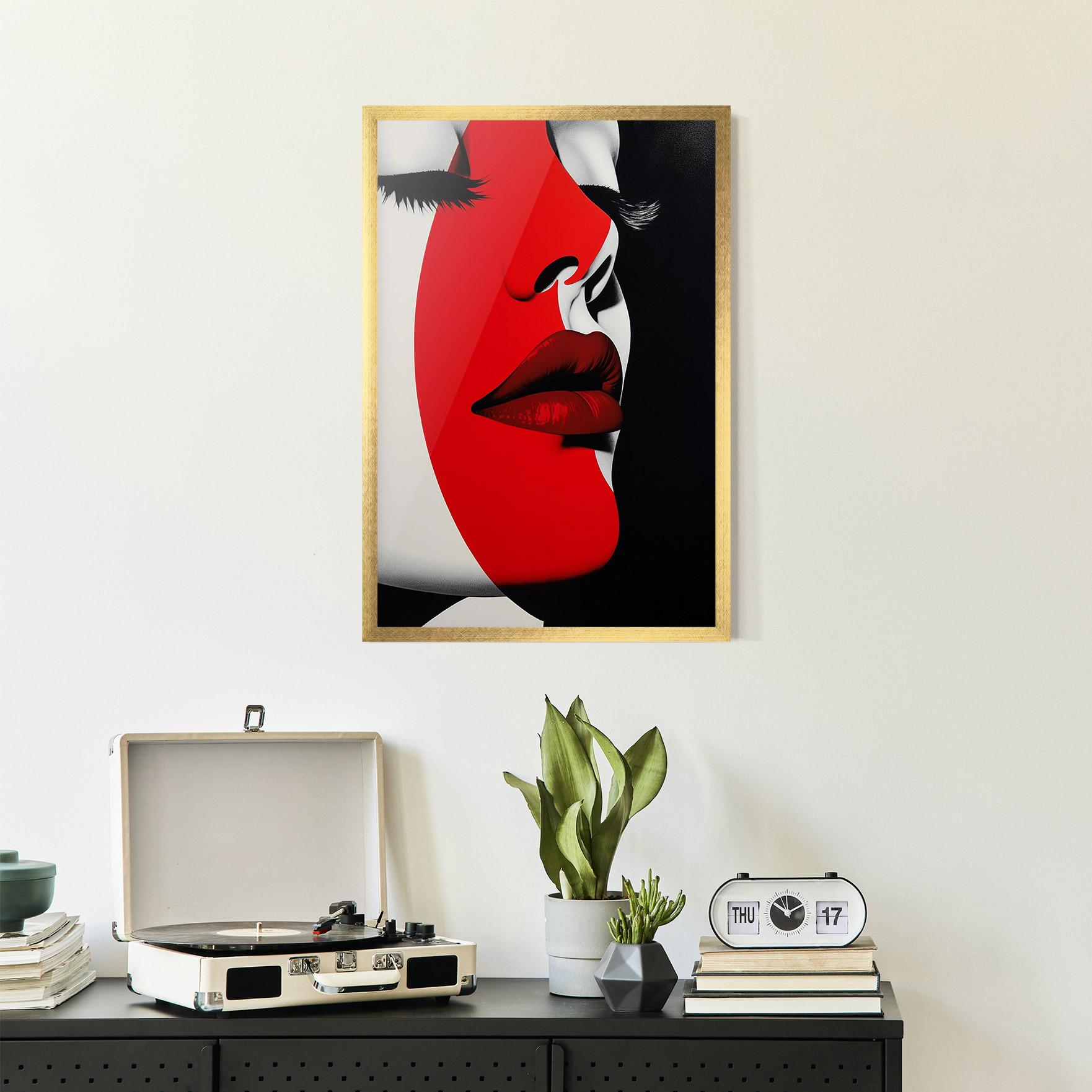 Gerahmte Poster Dark Red Lips mockup 2