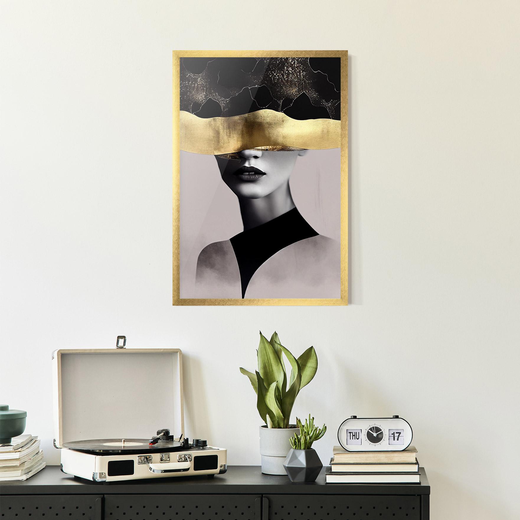 Gerahmte Poster Grey Lips mockup 2