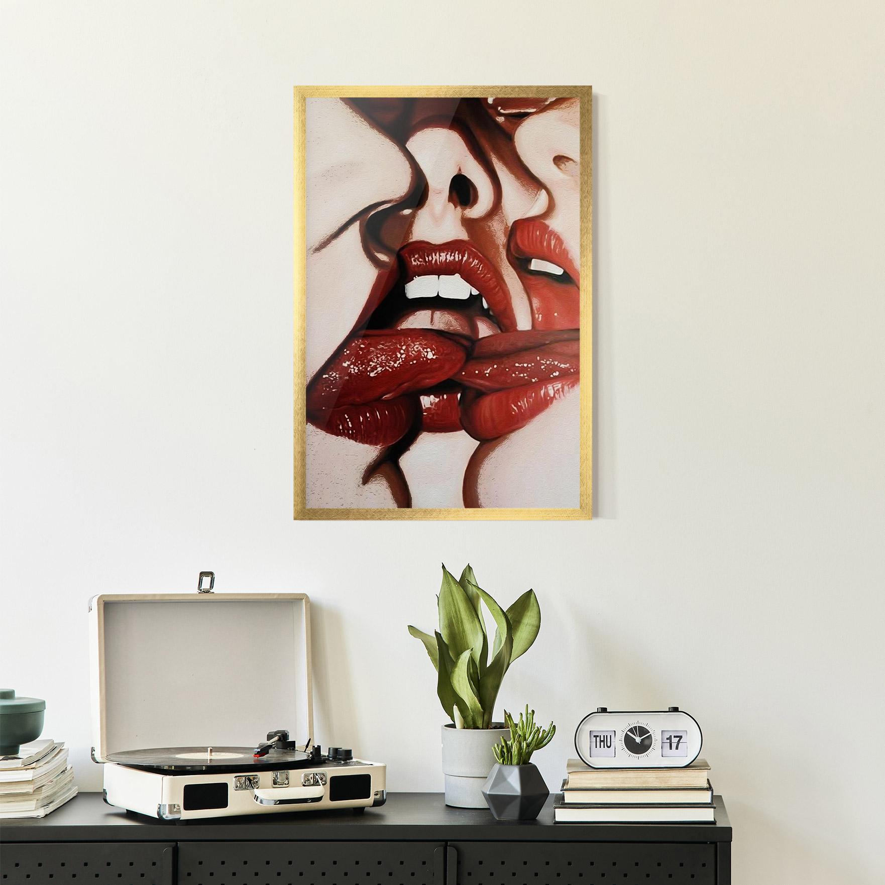 Gerahmte Poster Tree Red Lips mockup 2