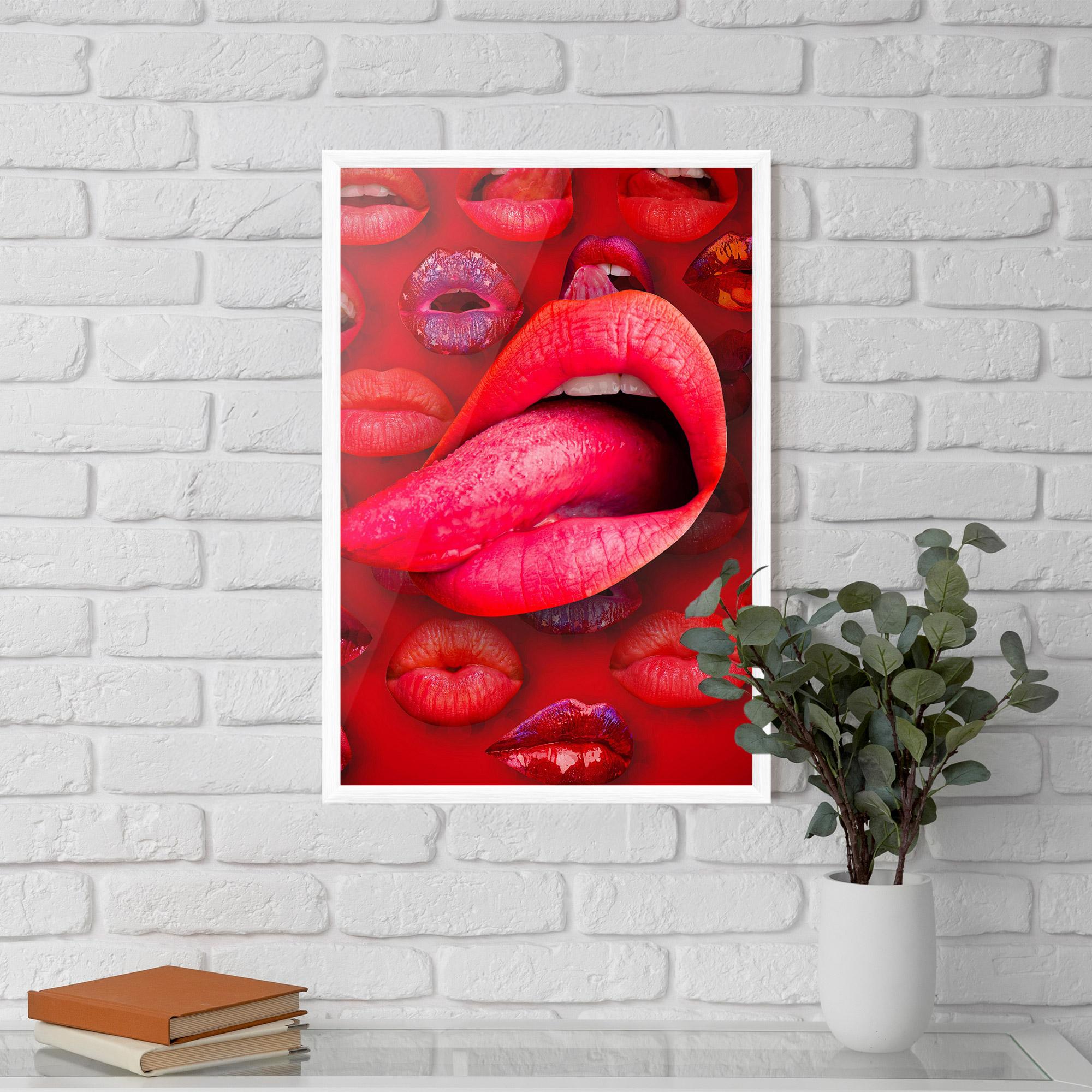 Gerahmte Poster Big Tongue Collage mockup 5