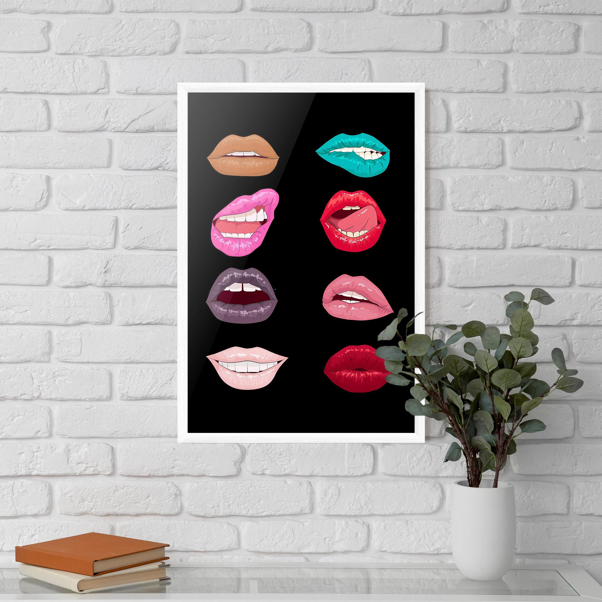Gerahmte Poster Colorful Lips mockup 5