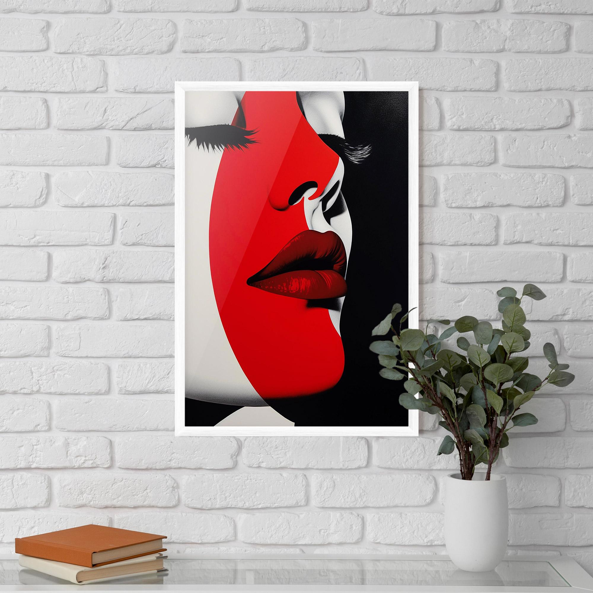 Gerahmte Poster Dark Red Lips mockup 5