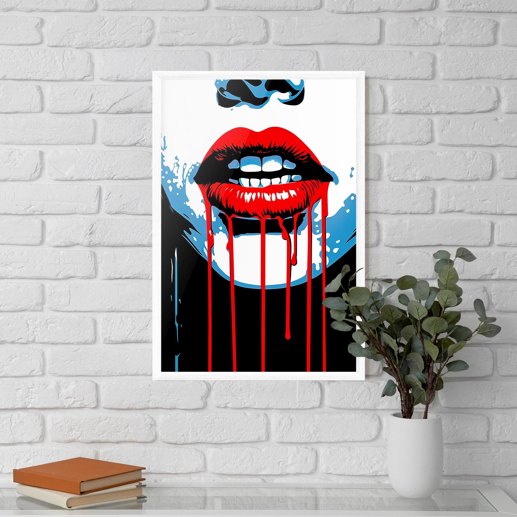 Gerahmte Poster Red Lipstick Flowing mockup 5