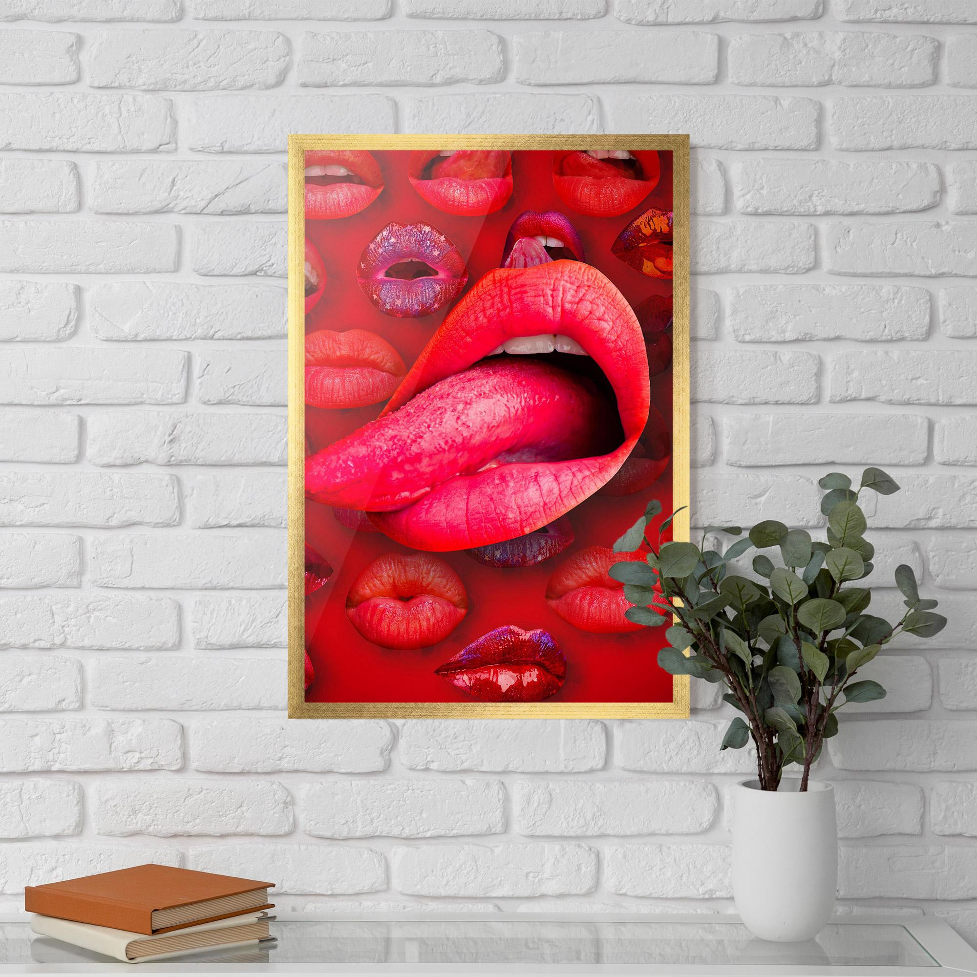 Gerahmte Poster Big Tongue Collage mockup 5