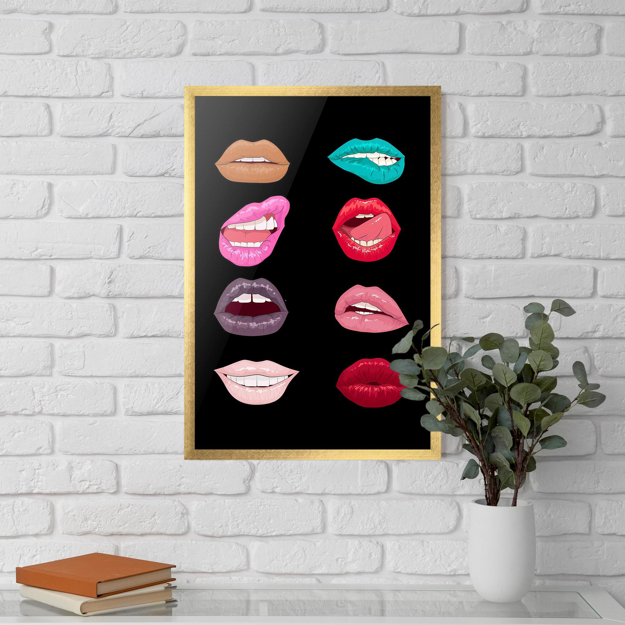 Gerahmte Poster Colorful Lips mockup 5