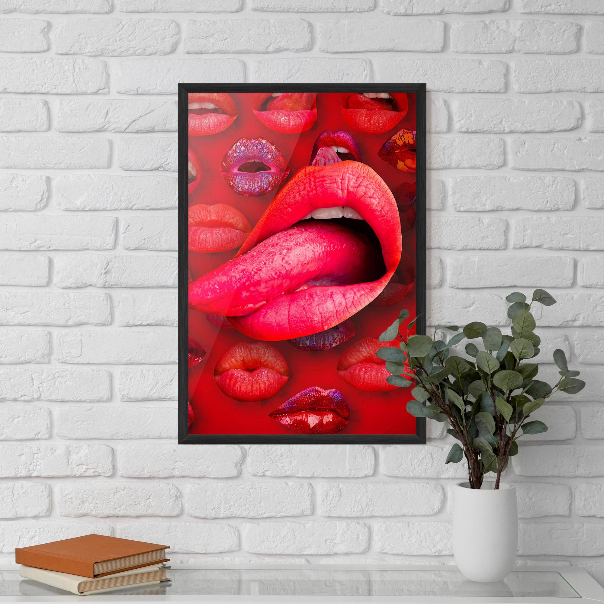 Gerahmte Poster Big Tongue Collage mockup 5