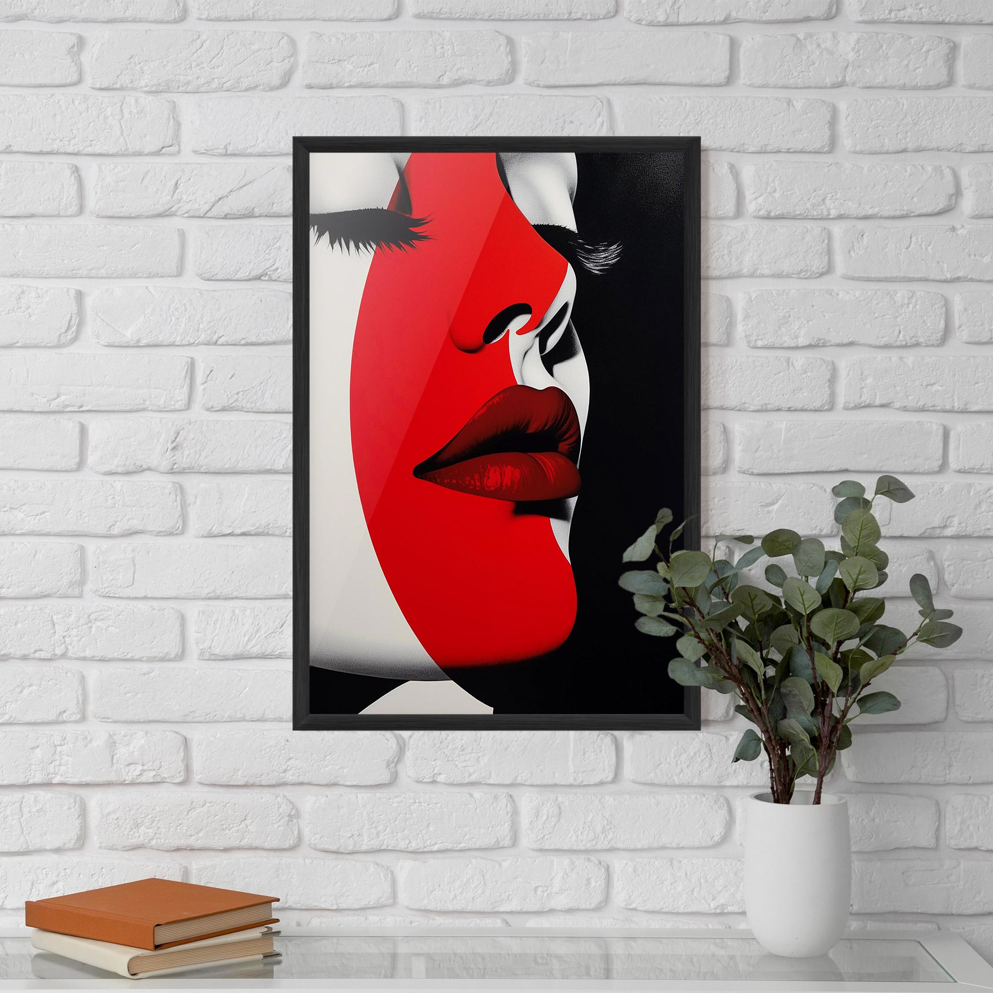 Gerahmte Poster Dark Red Lips mockup 5