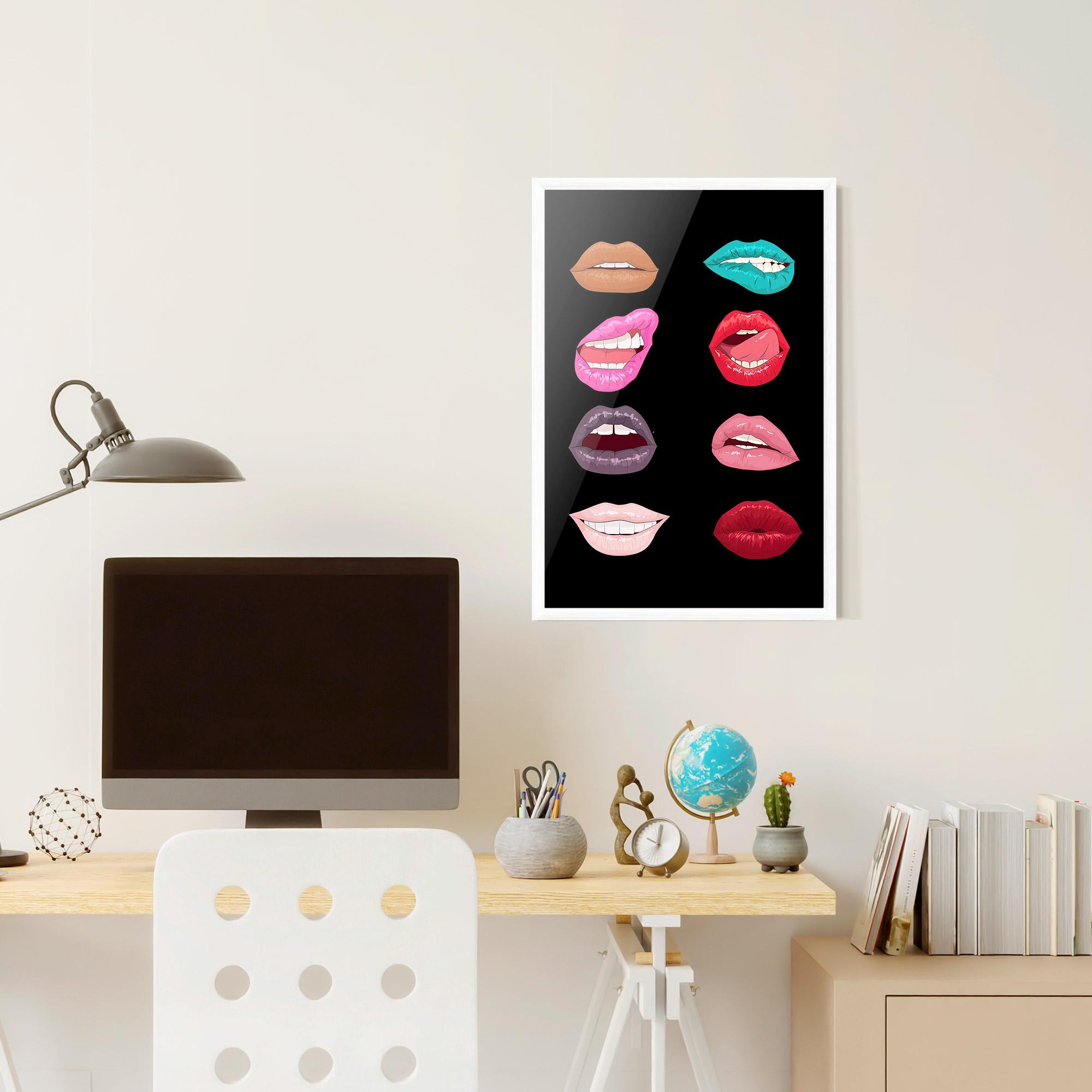 Gerahmte Poster Colorful Lips mockup 6