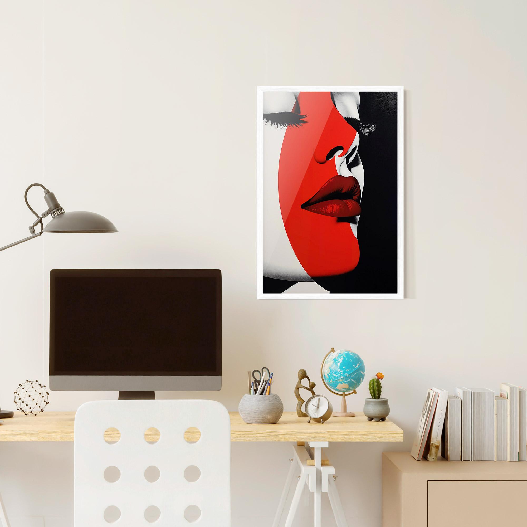 Gerahmte Poster Dark Red Lips mockup 6