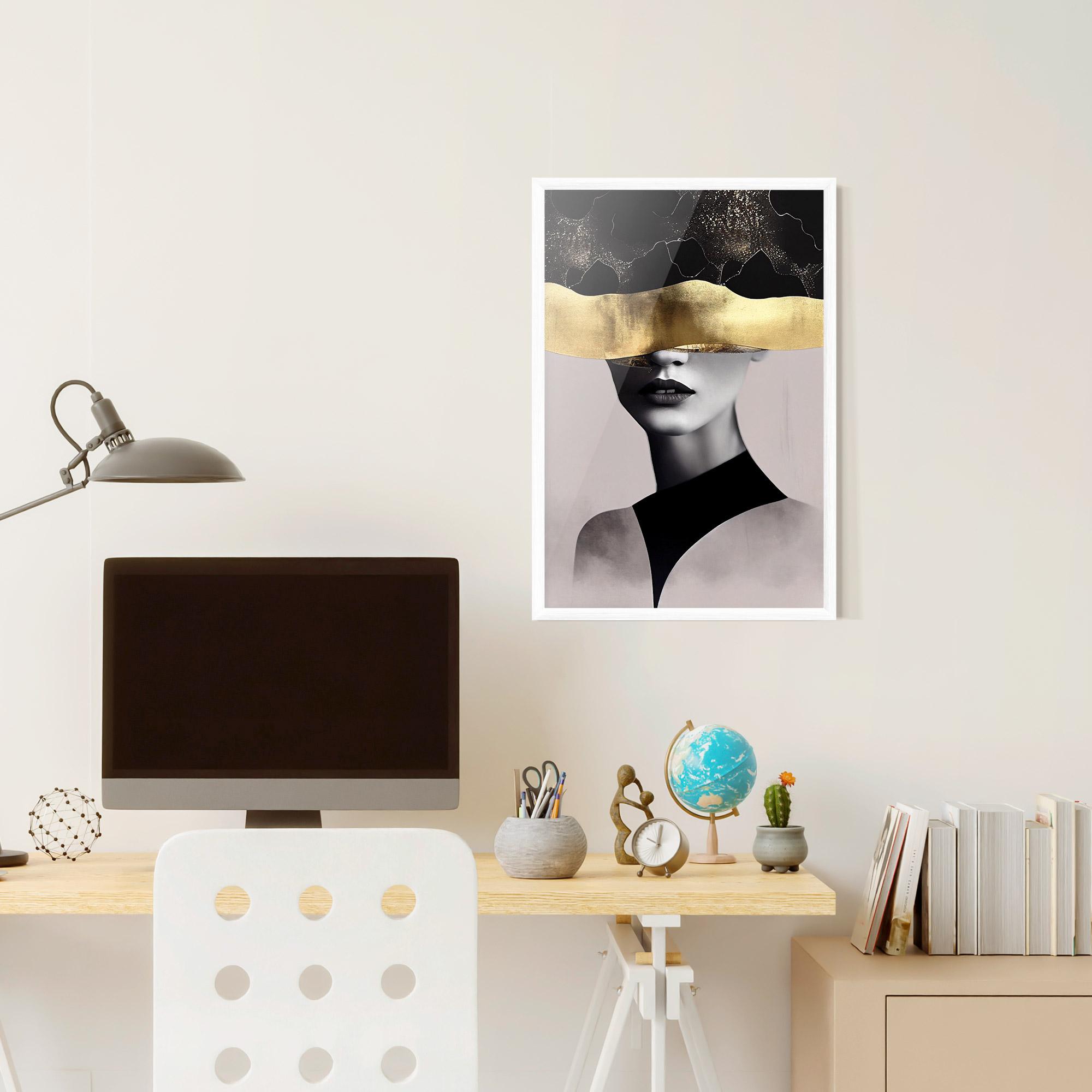 Gerahmte Poster Grey Lips mockup 6