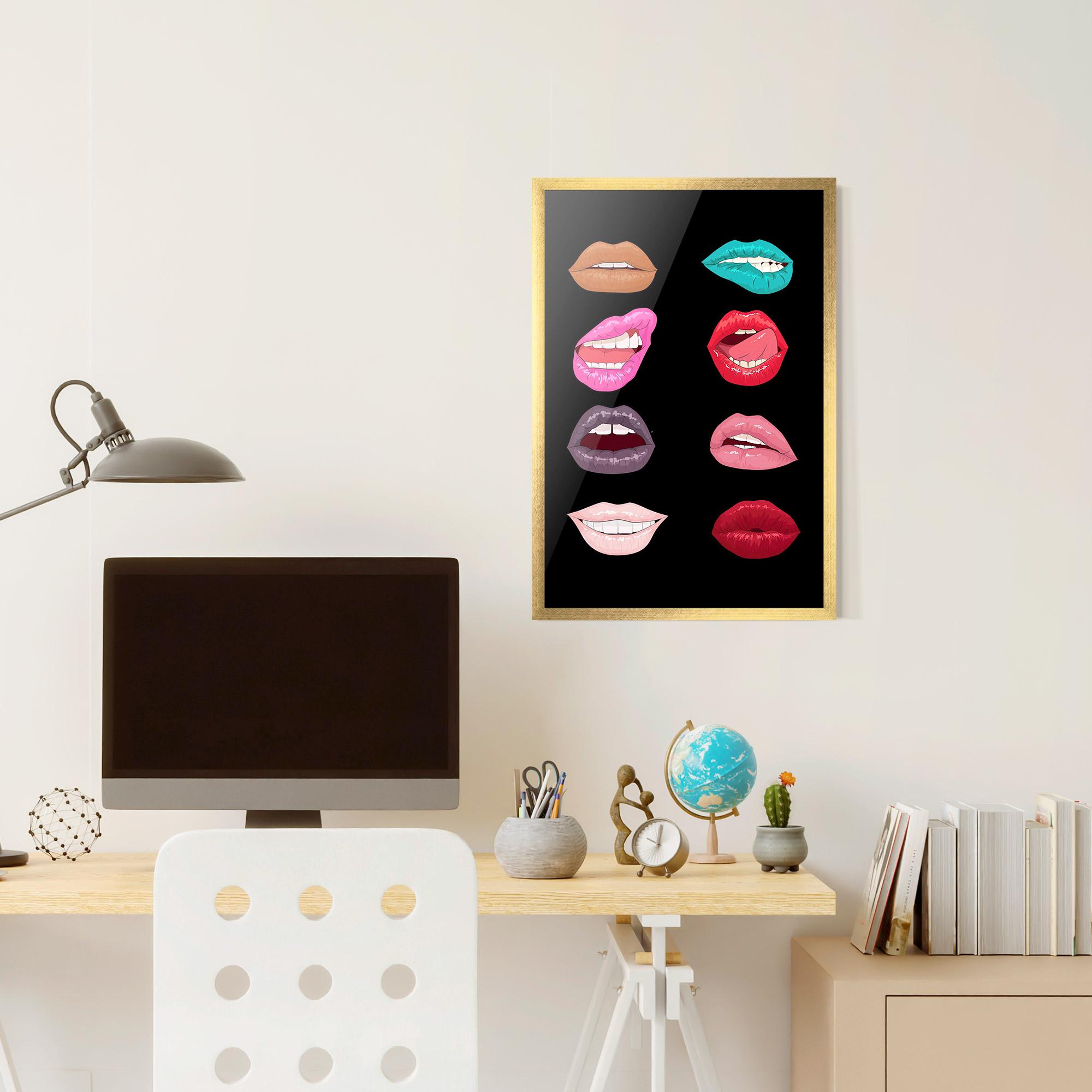 Gerahmte Poster Colorful Lips mockup 6