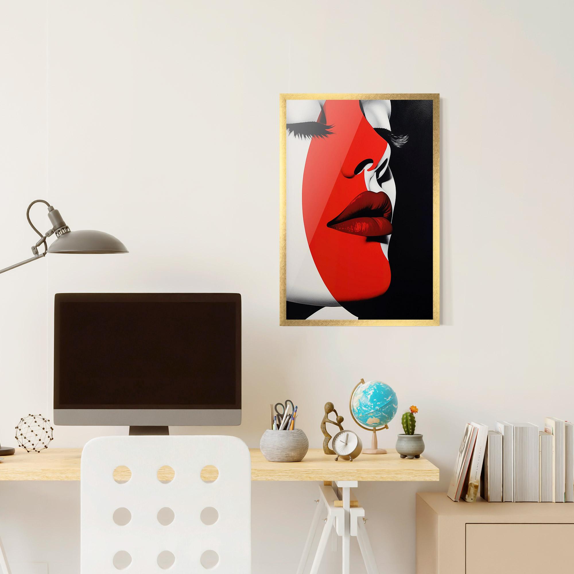 Gerahmte Poster Dark Red Lips mockup 6