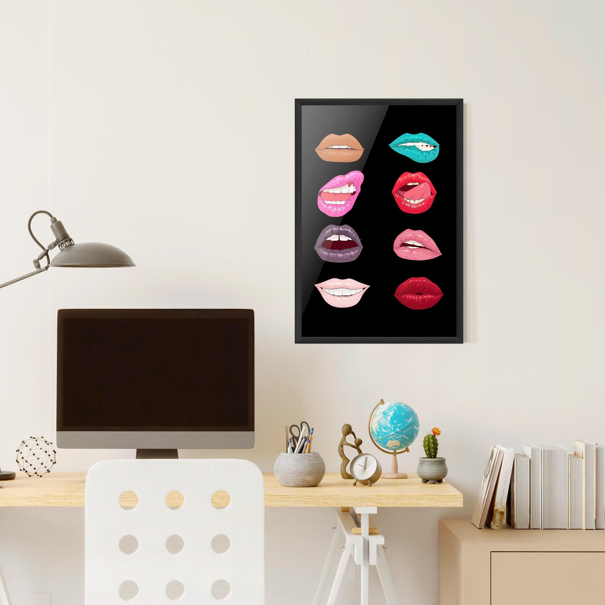 Gerahmte Poster Colorful Lips mockup 6