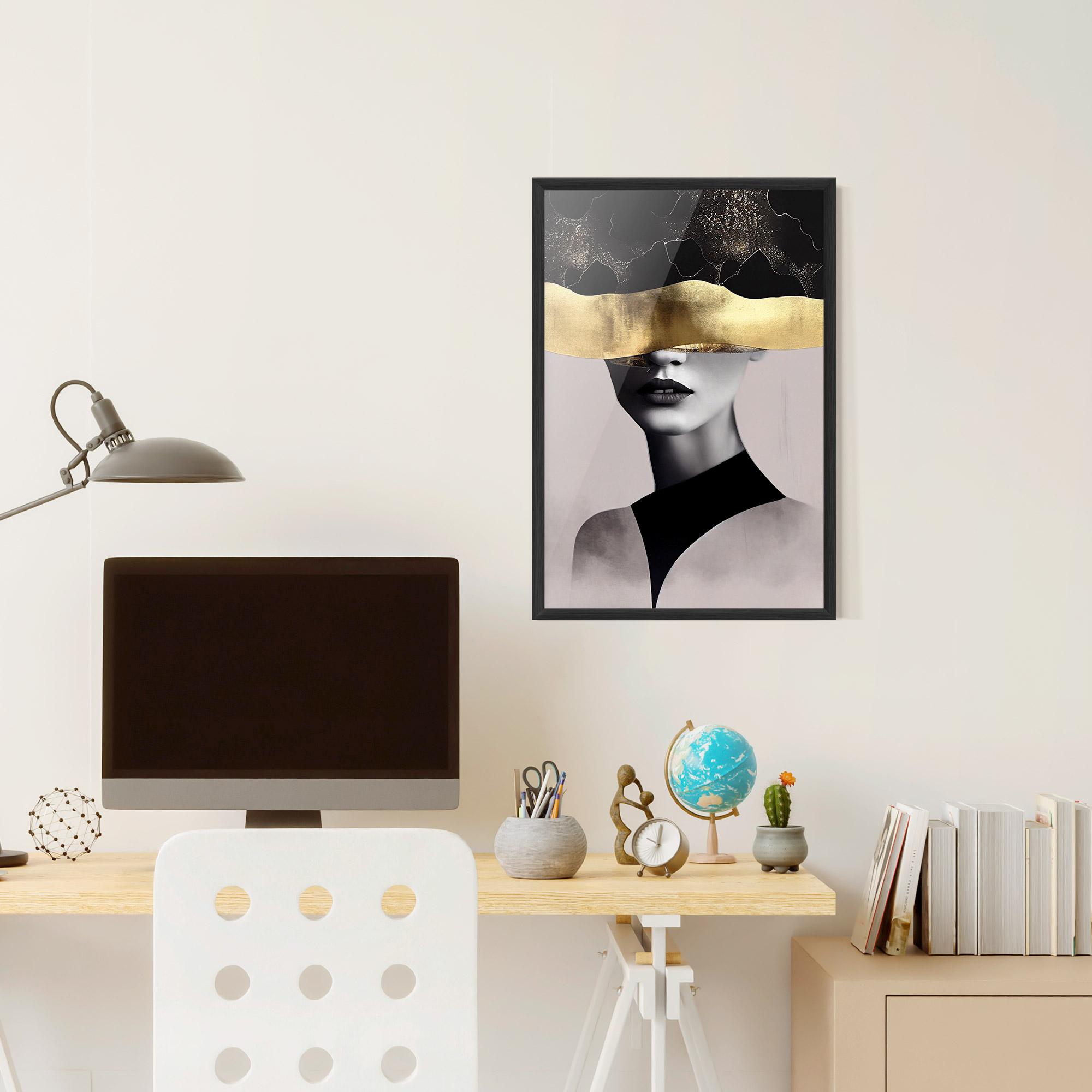 Gerahmte Poster Grey Lips mockup 6