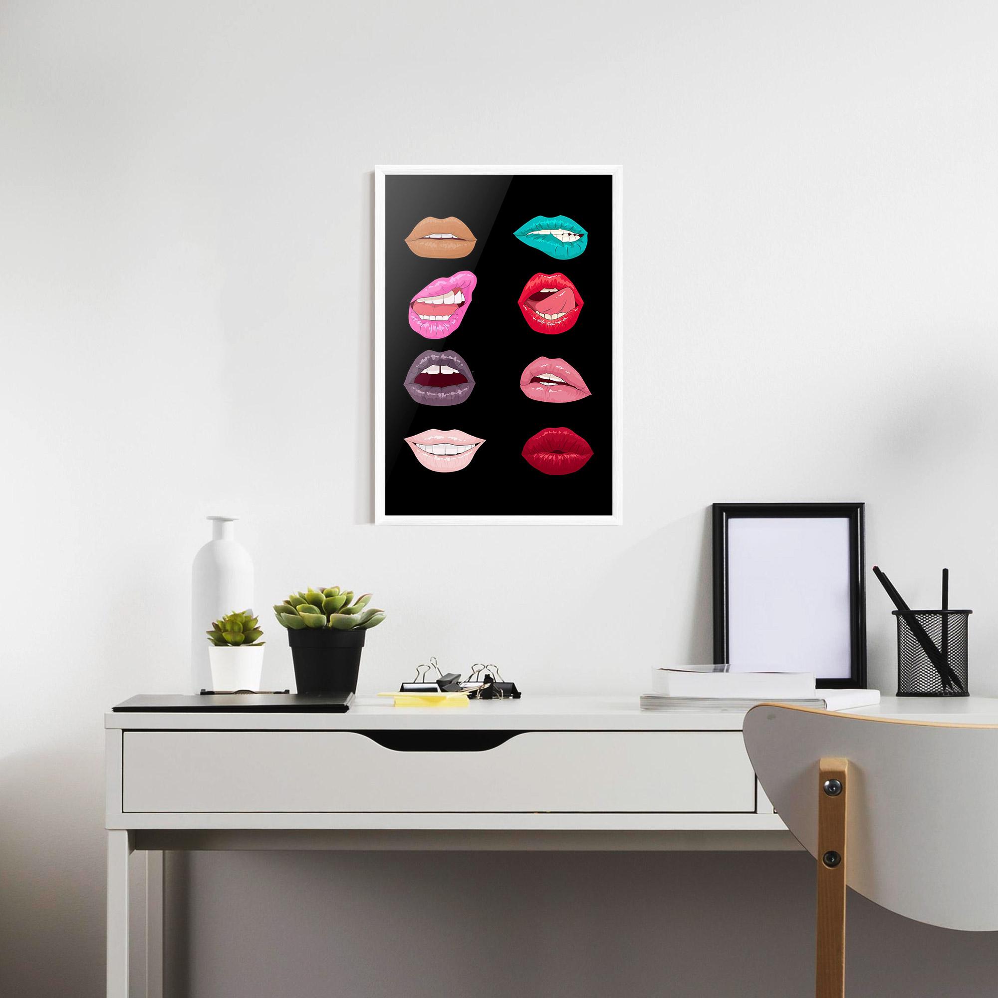 Gerahmte Poster Colorful Lips mockup 7