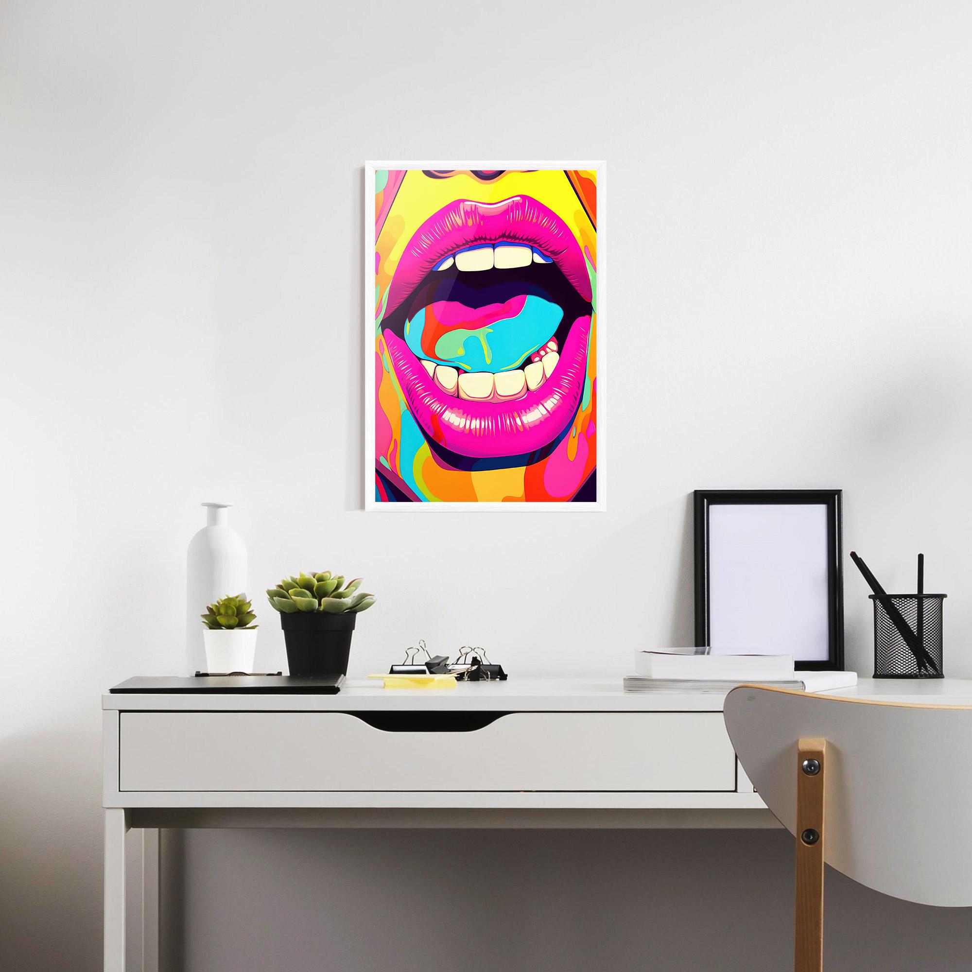 Gerahmte Poster Pop Art Mouth mockup 7