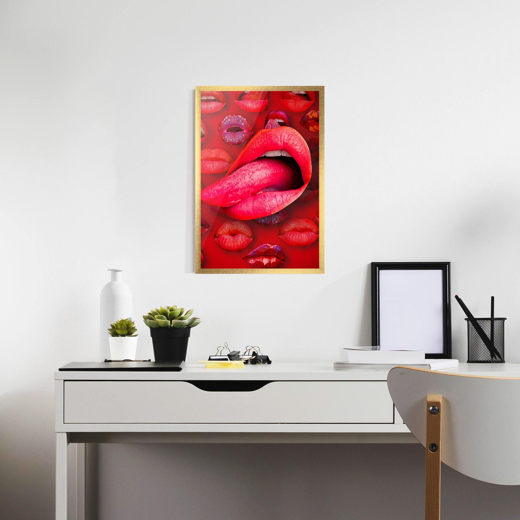 Gerahmte Poster Big Tongue Collage mockup 7