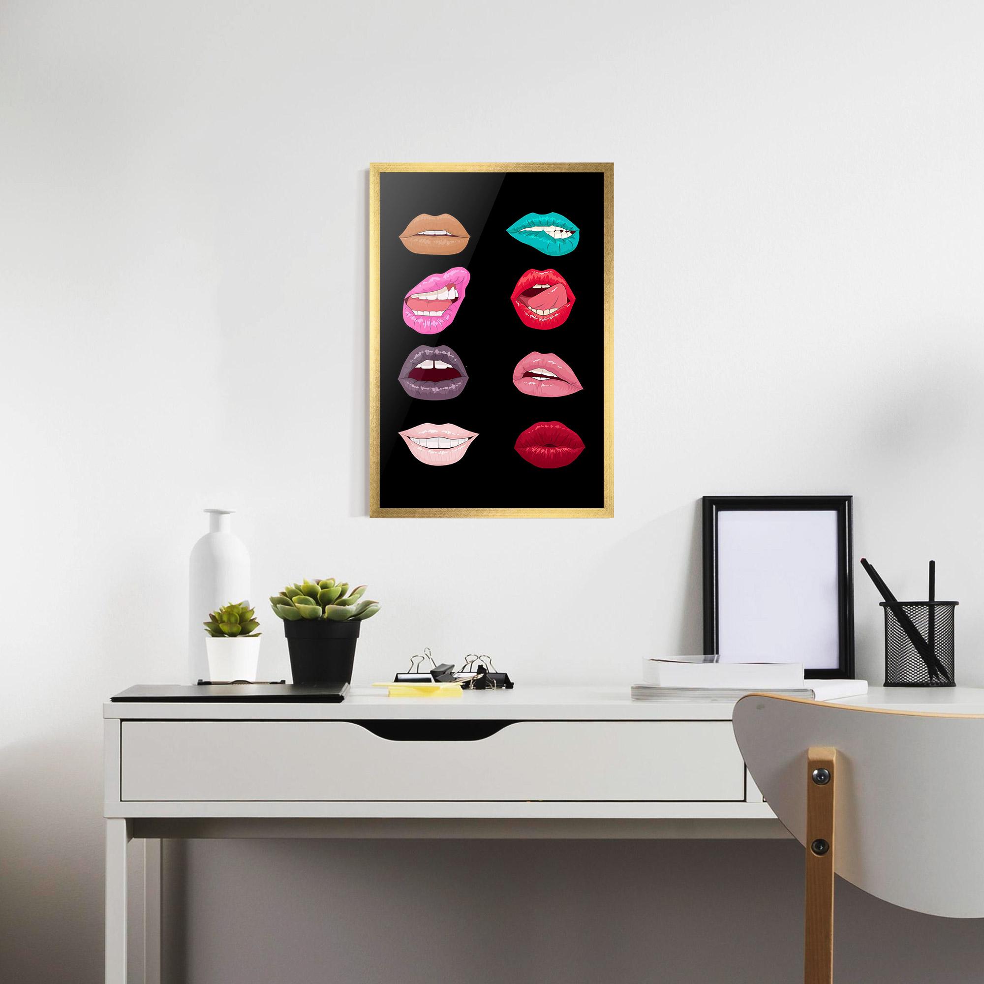 Gerahmte Poster Colorful Lips mockup 7