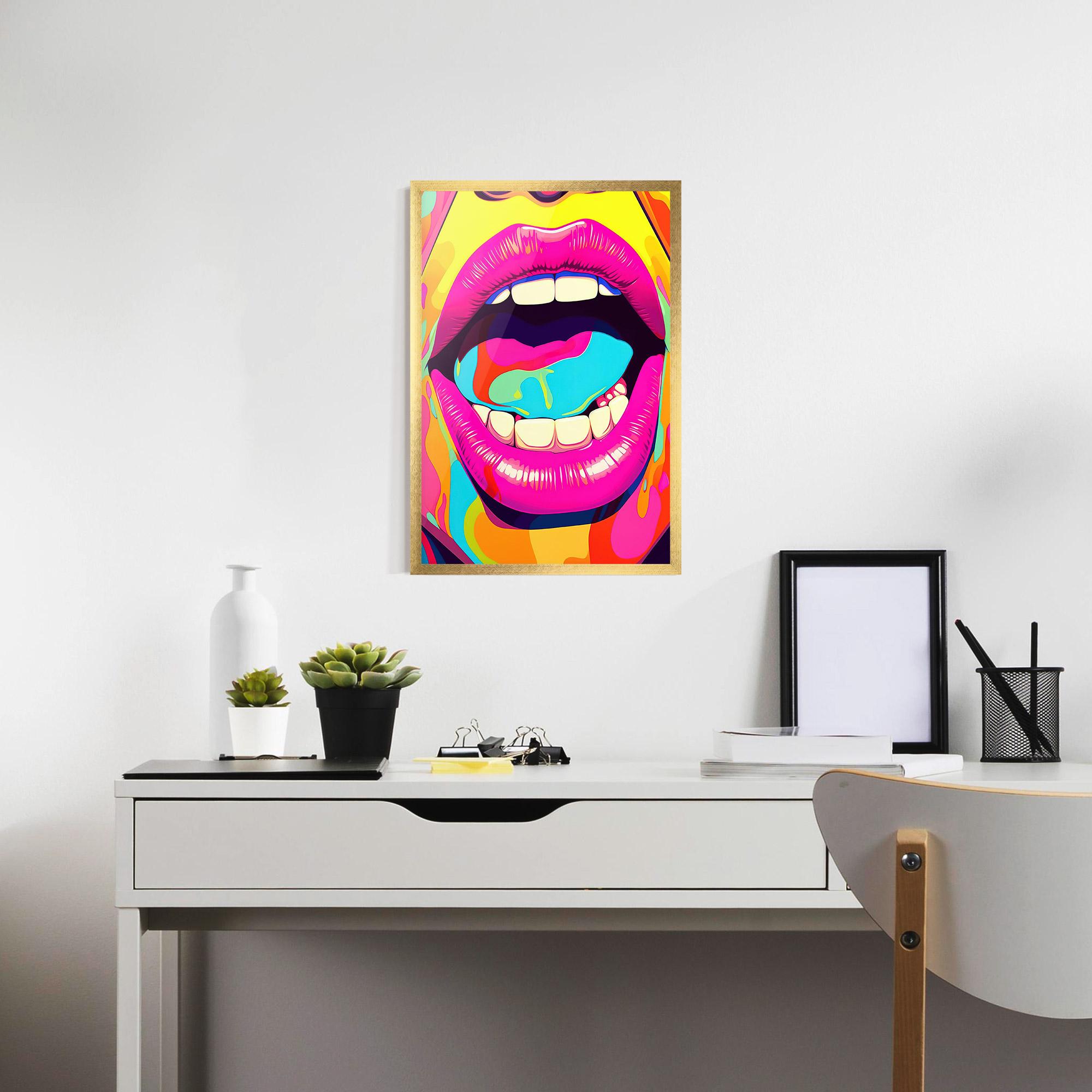 Gerahmte Poster Pop Art Mouth mockup 7
