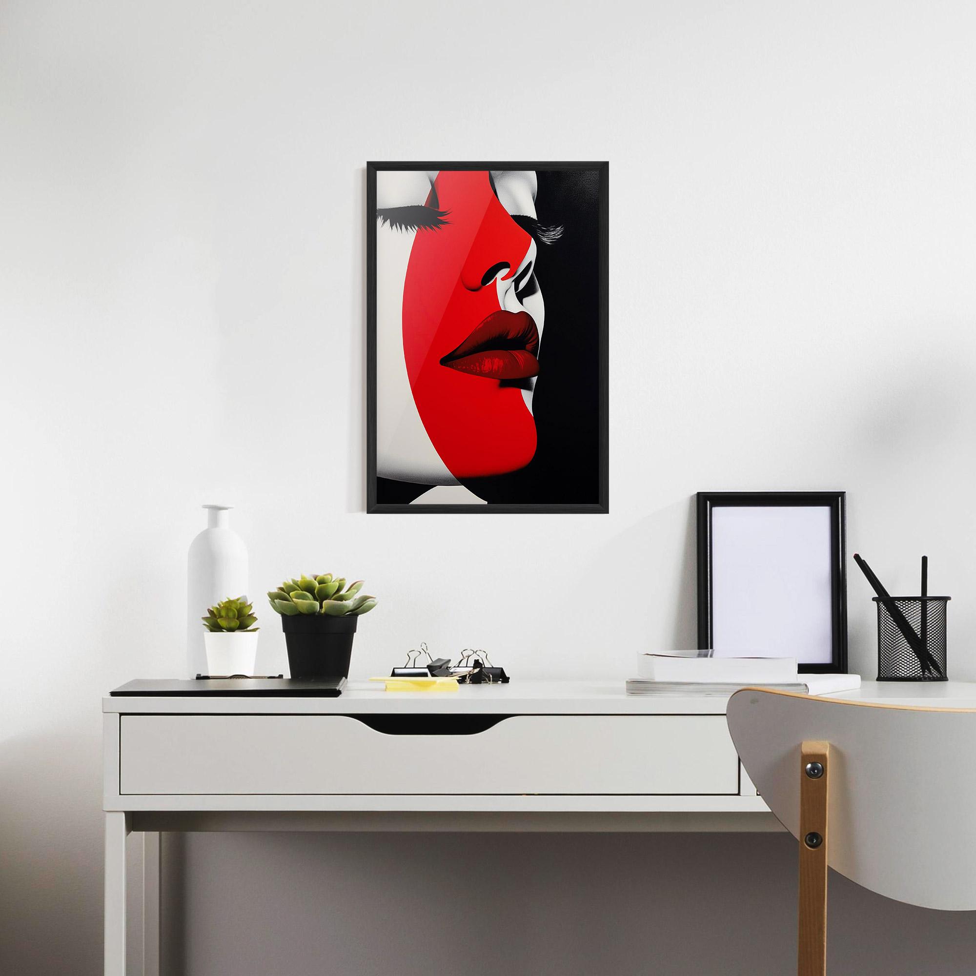 Gerahmte Poster Dark Red Lips mockup 7