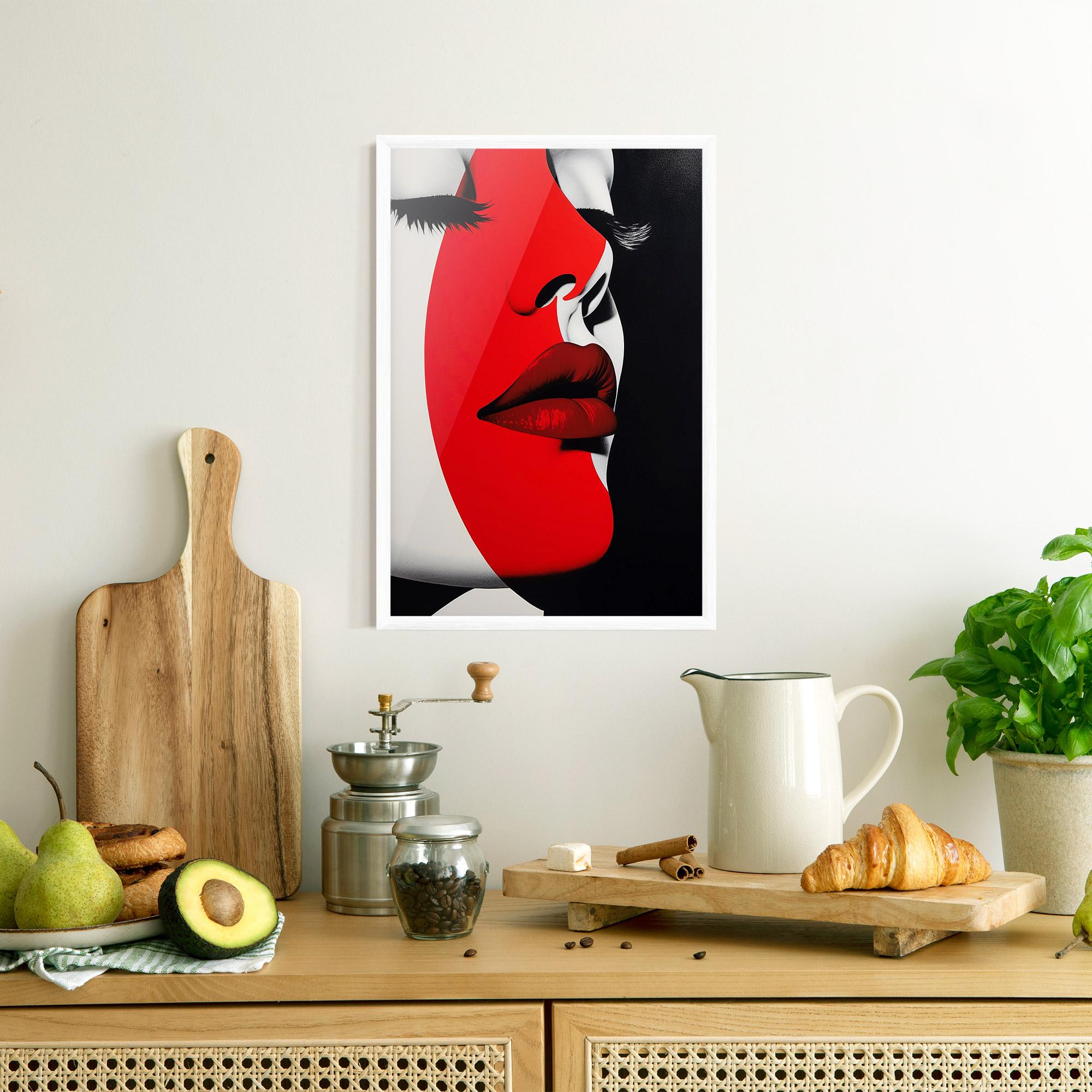 Gerahmte Poster Dark Red Lips mockup 8