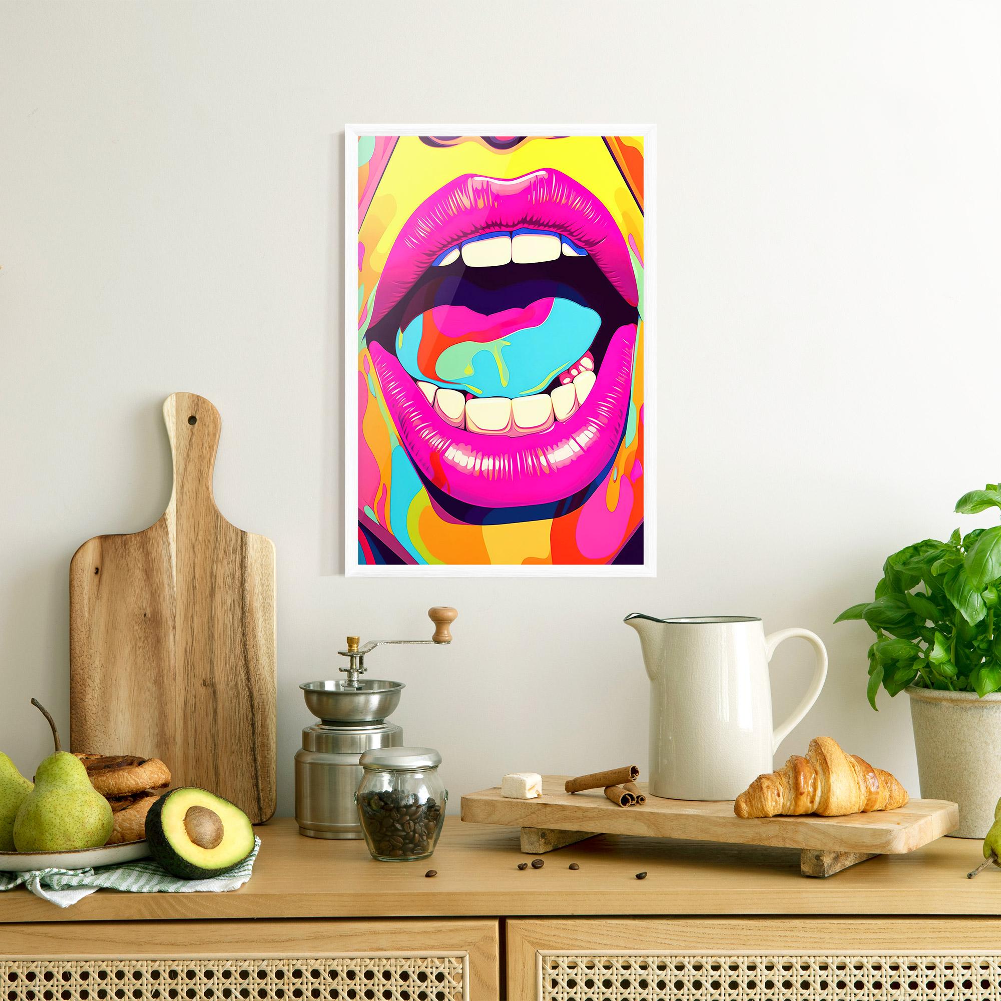Gerahmte Poster Pop Art Mouth mockup 8