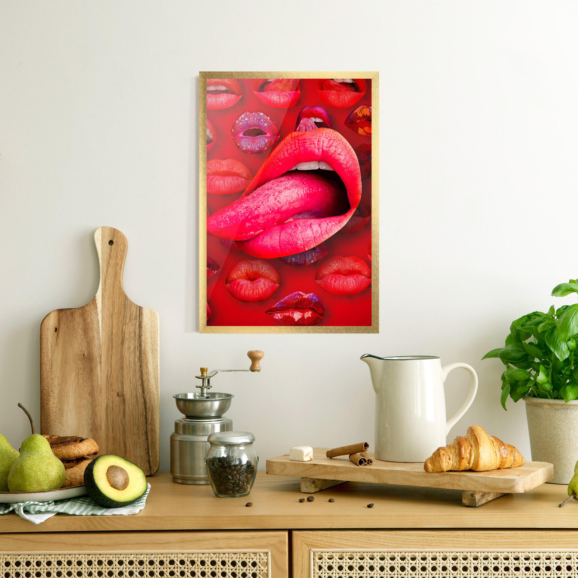 Gerahmte Poster Big Tongue Collage mockup 8