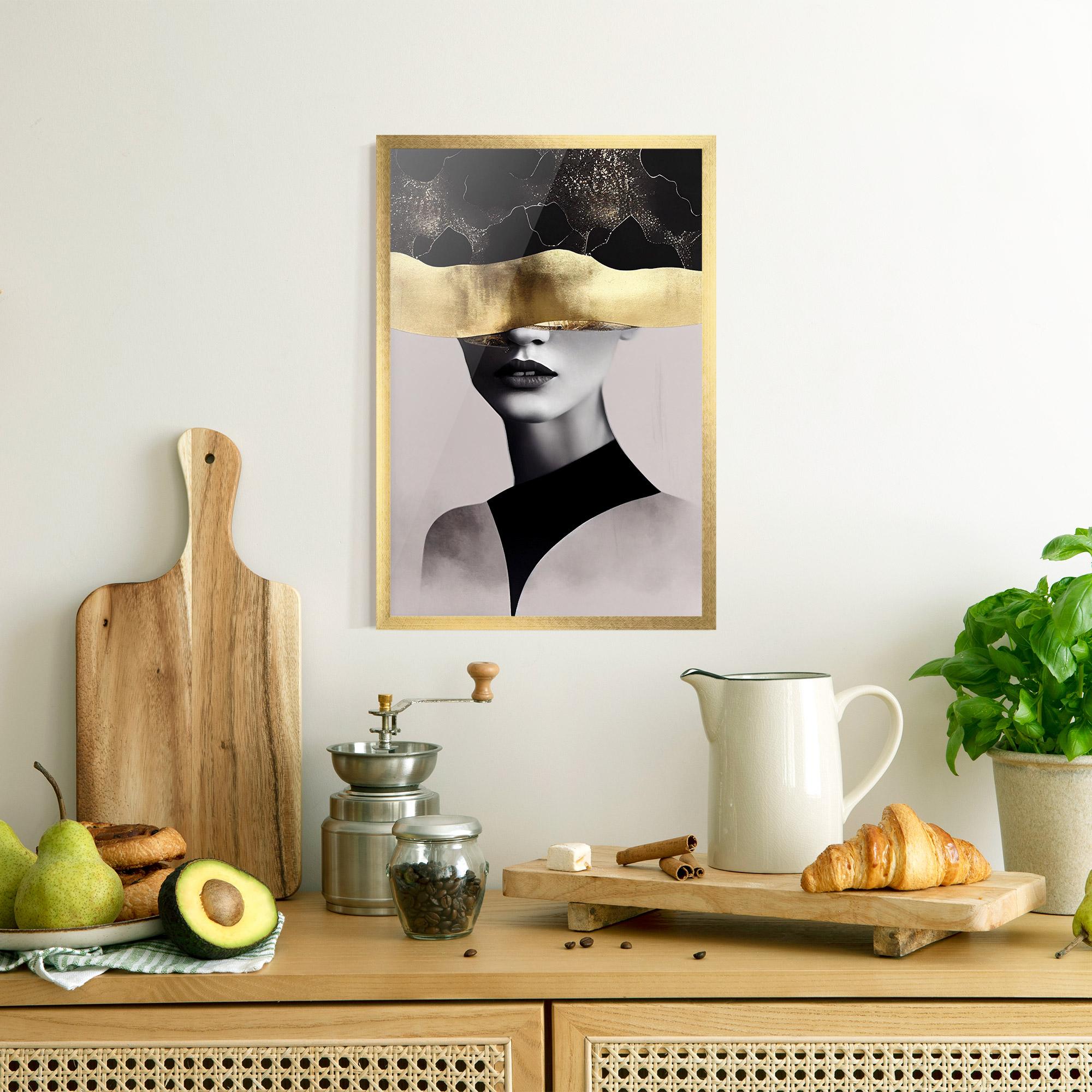 Gerahmte Poster Grey Lips mockup 8