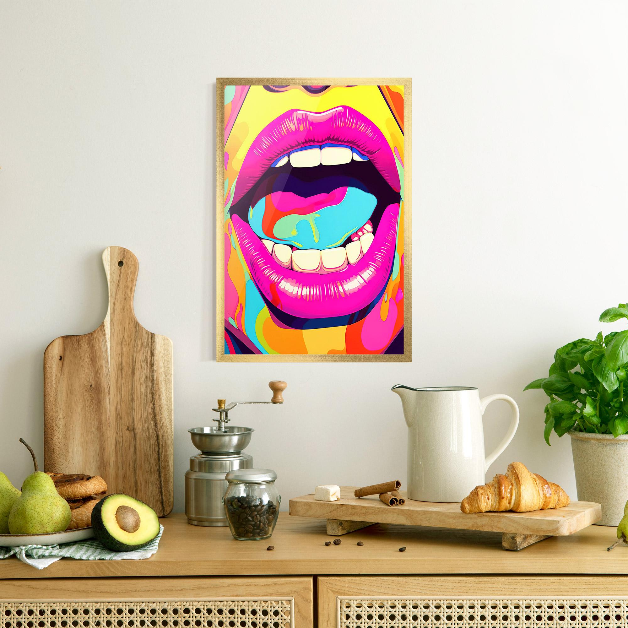 Gerahmte Poster Pop Art Mouth mockup 8