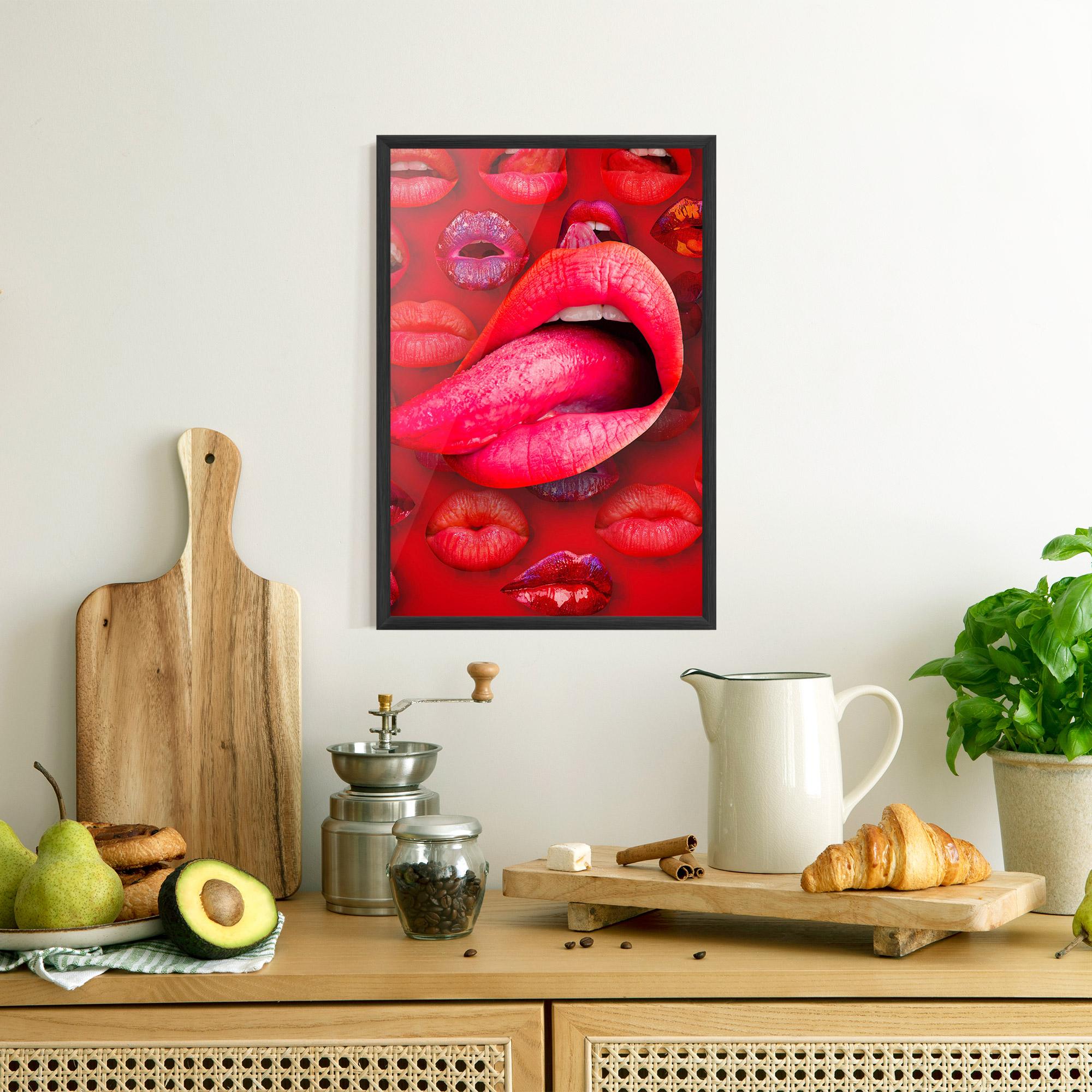 Gerahmte Poster Big Tongue Collage mockup 8