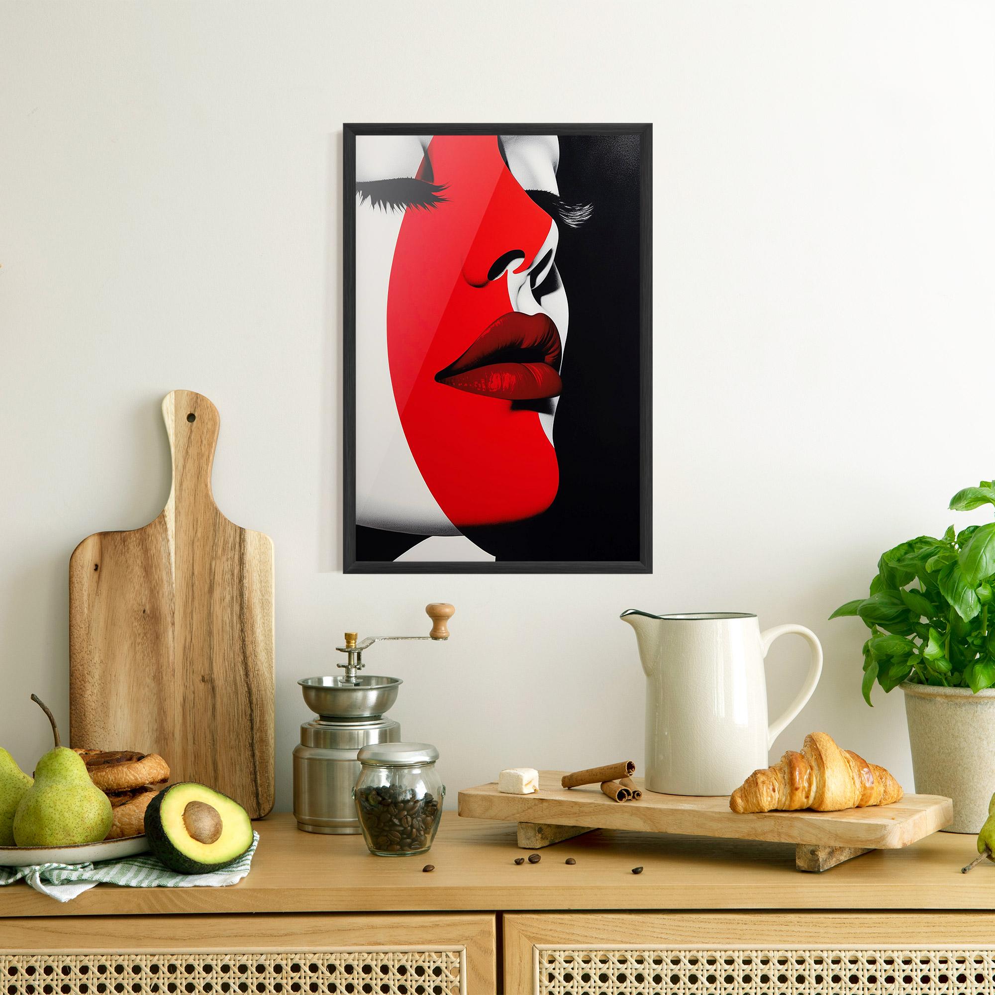 Gerahmte Poster Dark Red Lips mockup 8