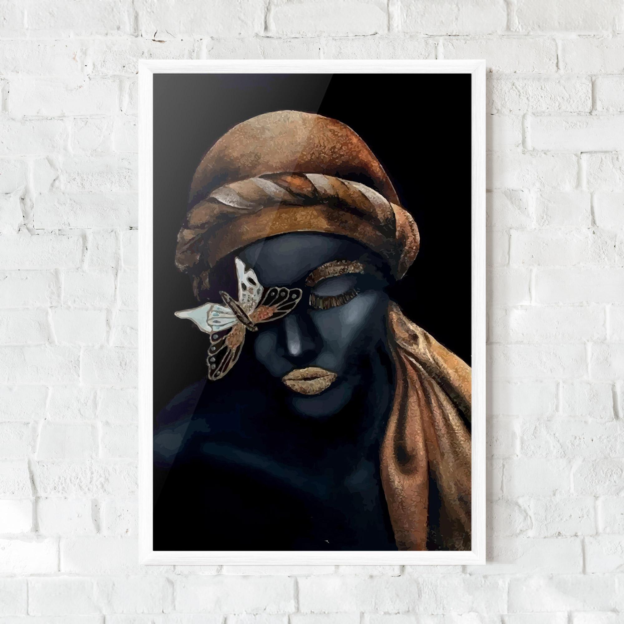 Gerahmte Poster Butterfly Lady mockup 0