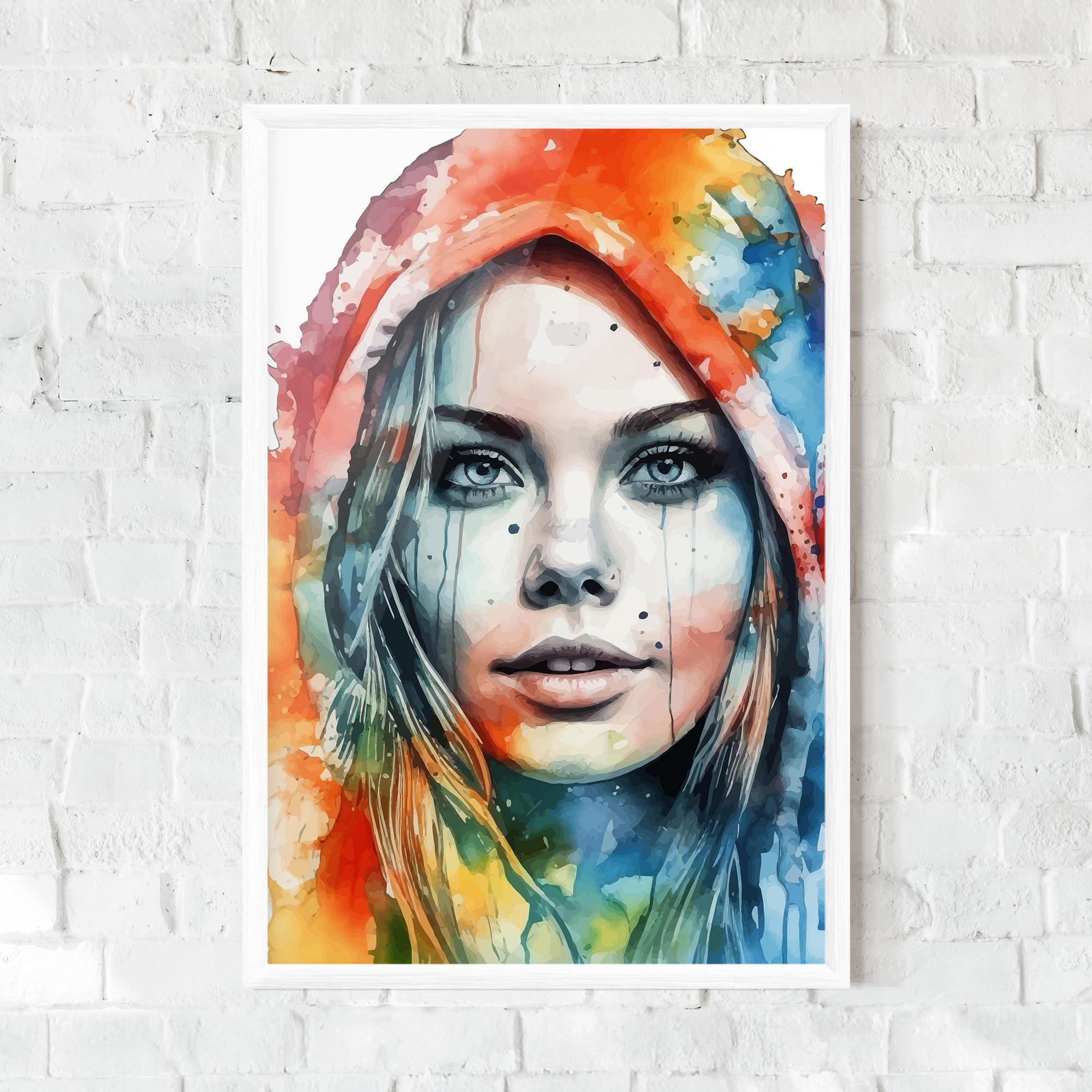 Gerahmte Poster Colorful Portrait Art mockup 0