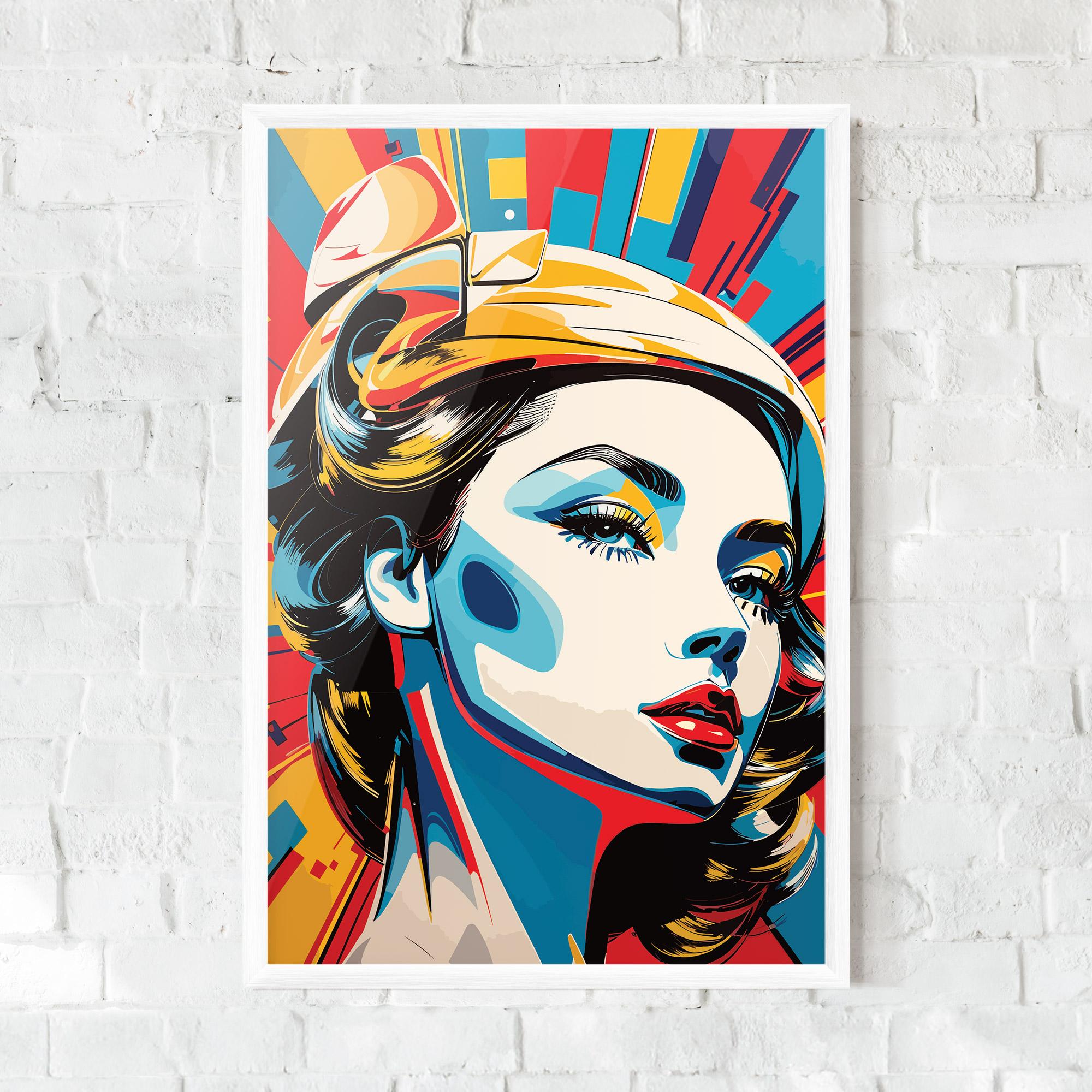 Gerahmte Poster Colorful Portrait Lady mockup 0