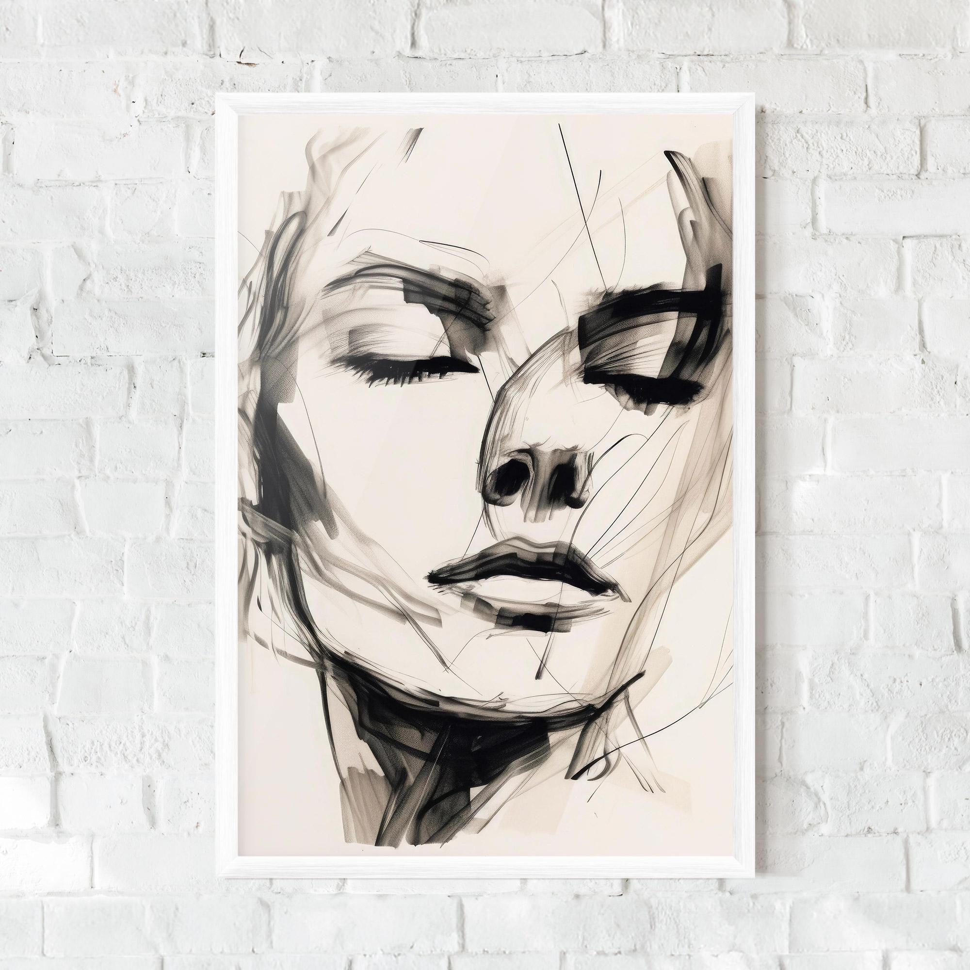 Gerahmte Poster Continuous Line Woman mockup 0